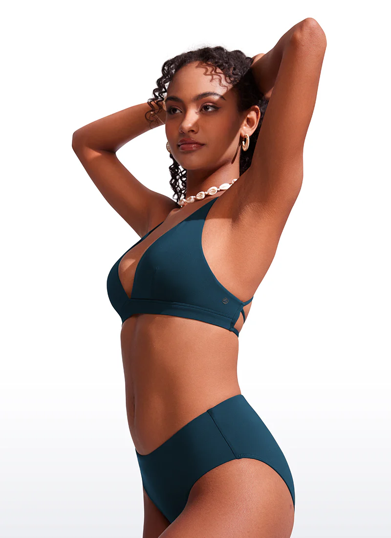 Sunshine Criss Cross Back V Neck Bikini Top - Image 16