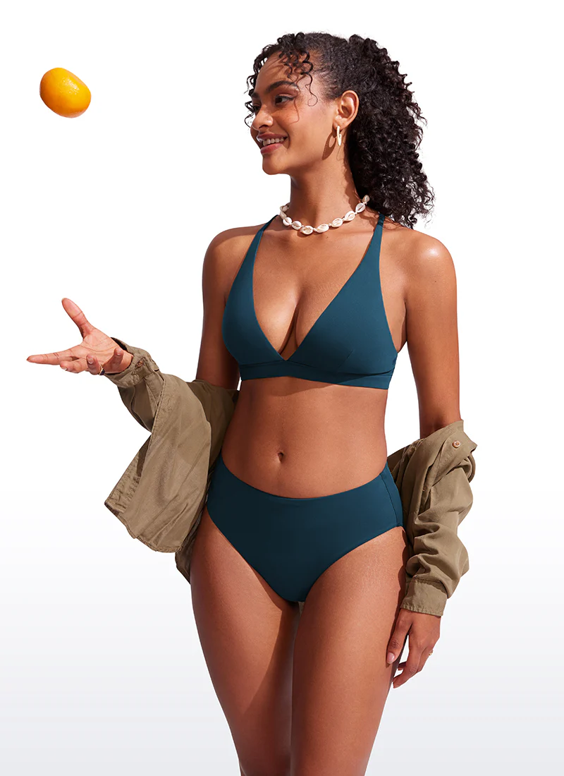 Sunshine Criss Cross Back V Neck Bikini Top - Image 17