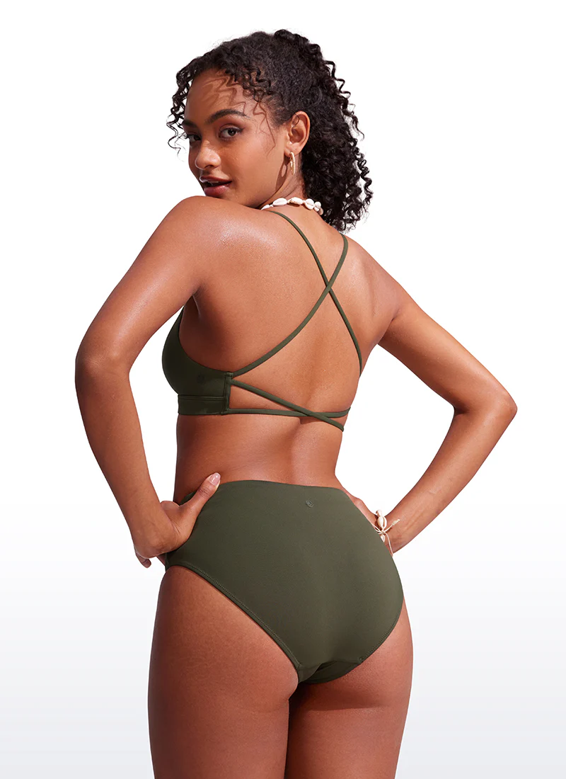 Sunshine Criss Cross Back V Neck Bikini Top - Image 29