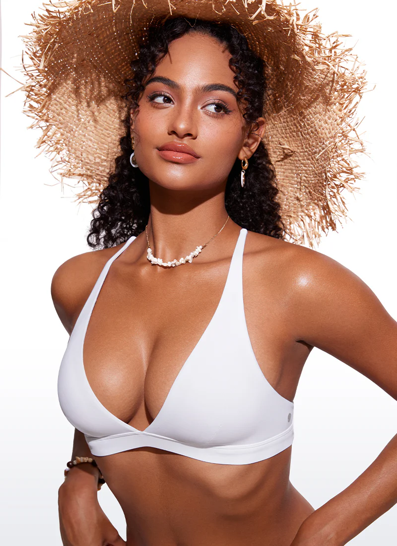 Sunshine Criss Cross Back V Neck Bikini Top - Image 4