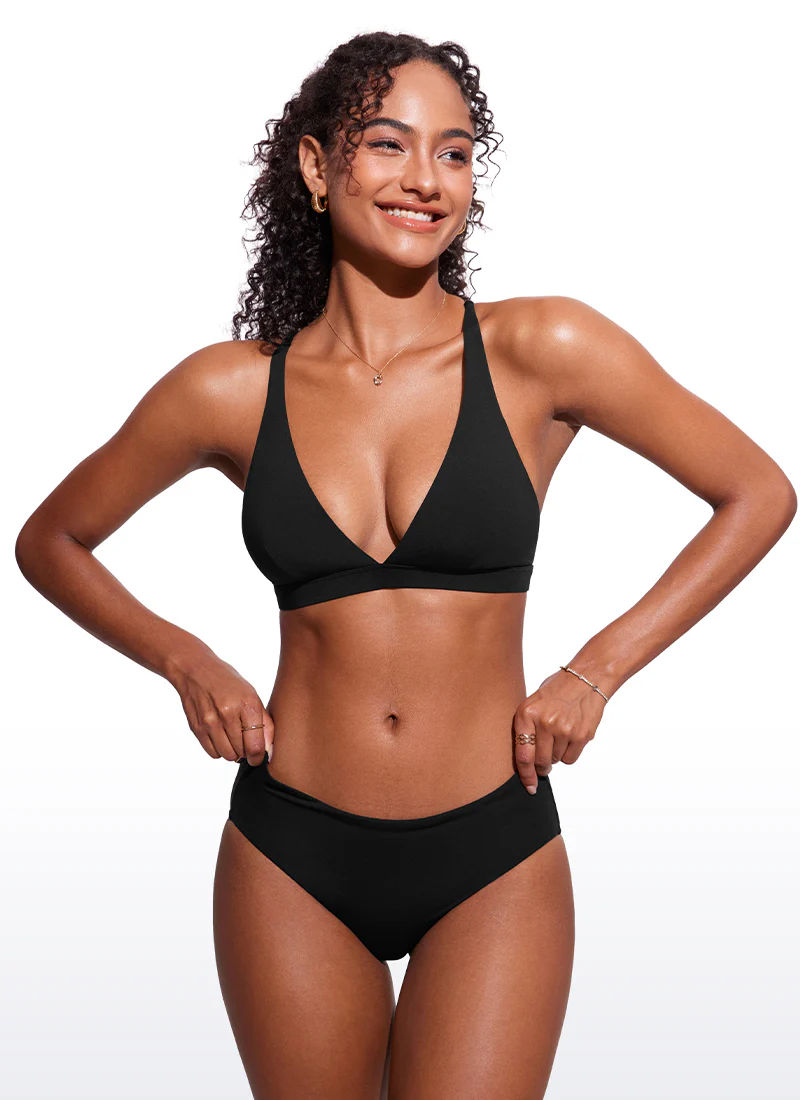 Sunshine Criss Cross Back V Neck Bikini Top - Image 7
