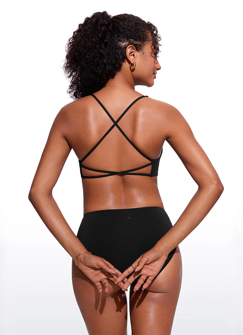 Sunshine Criss Cross Back V Neck Bikini Top - Image 8