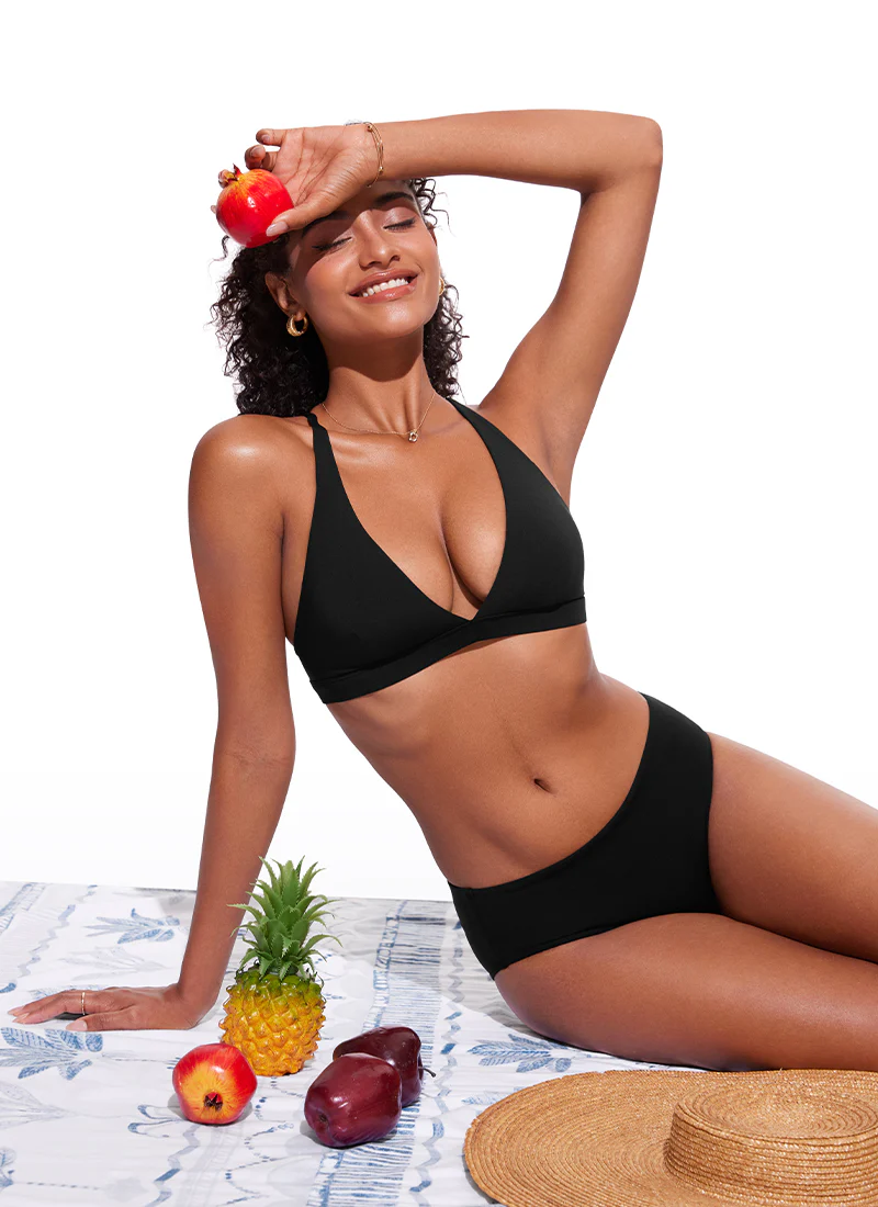 Sunshine Criss Cross Back V Neck Bikini Top - Image 9