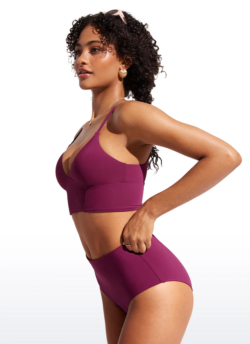 Sunshine Deep V Neck Strappy Bikini Top - Image 11