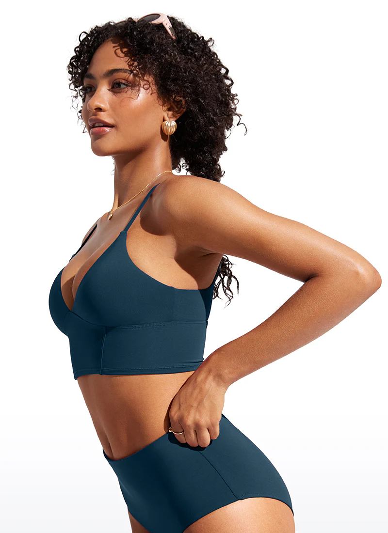 Sunshine Deep V Neck Strappy Bikini Top - Image 7