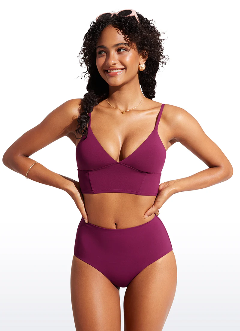 Sunshine Deep V Neck Strappy Bikini Top - Image 8