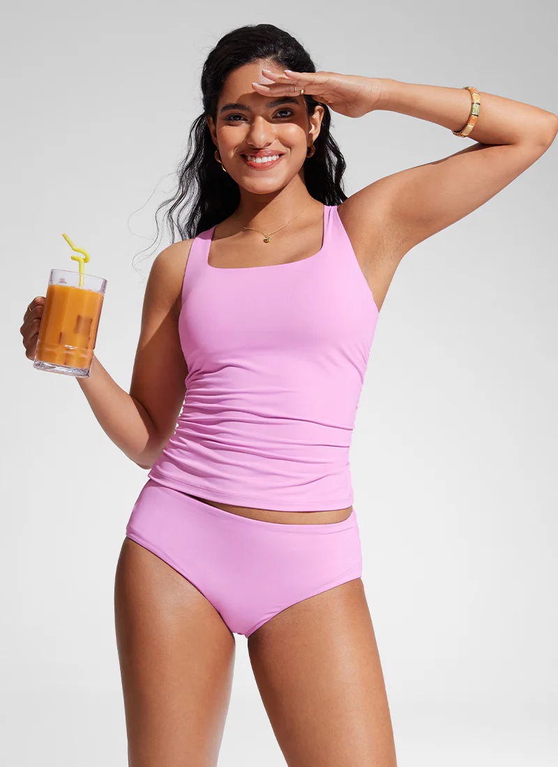 Sunshine Square Neck Tankini Top - Image 18