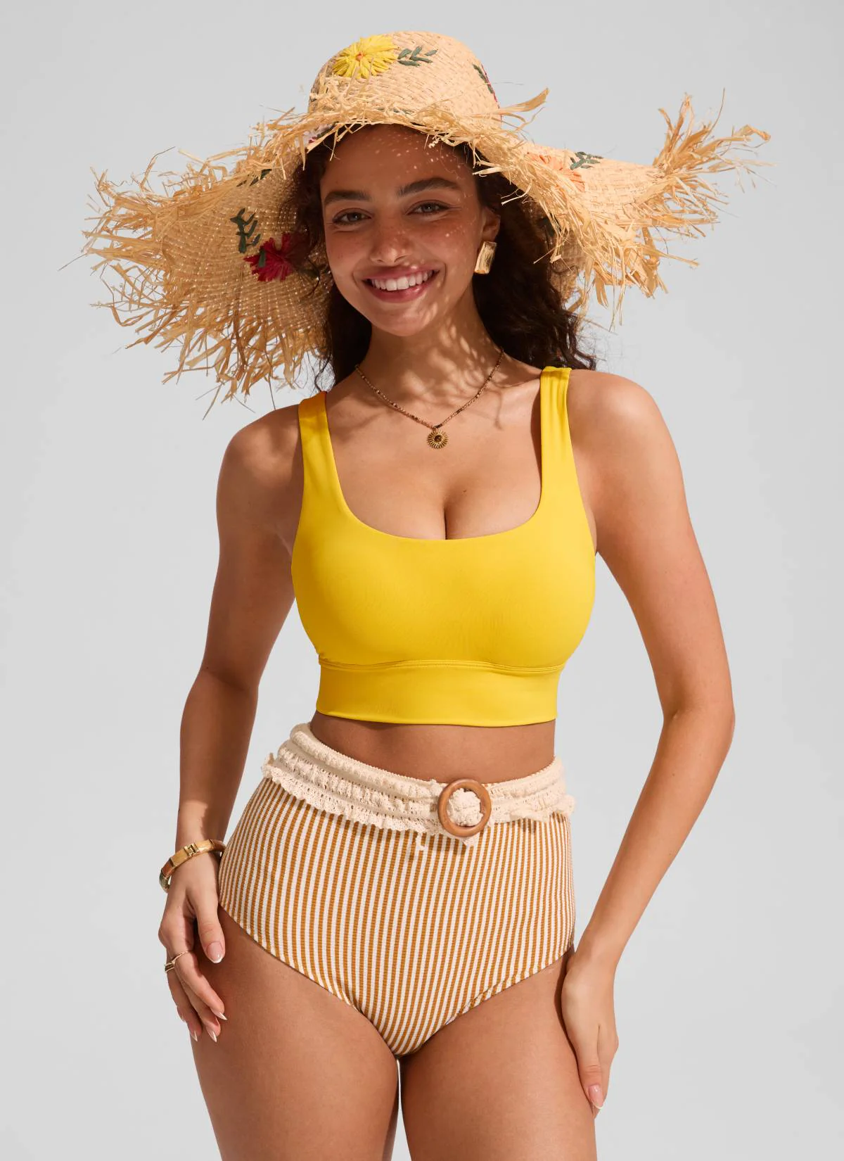 Supportive Modest Wide Straps Bikini Top - Image 9