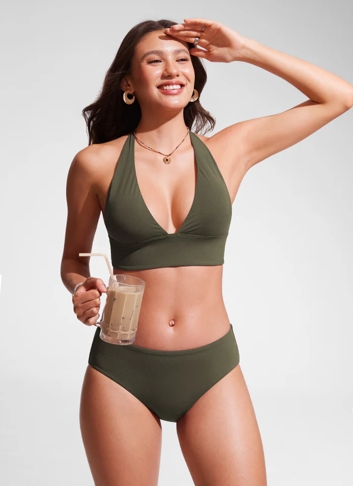 Halter Padded Backless Bikini Top - Image 17