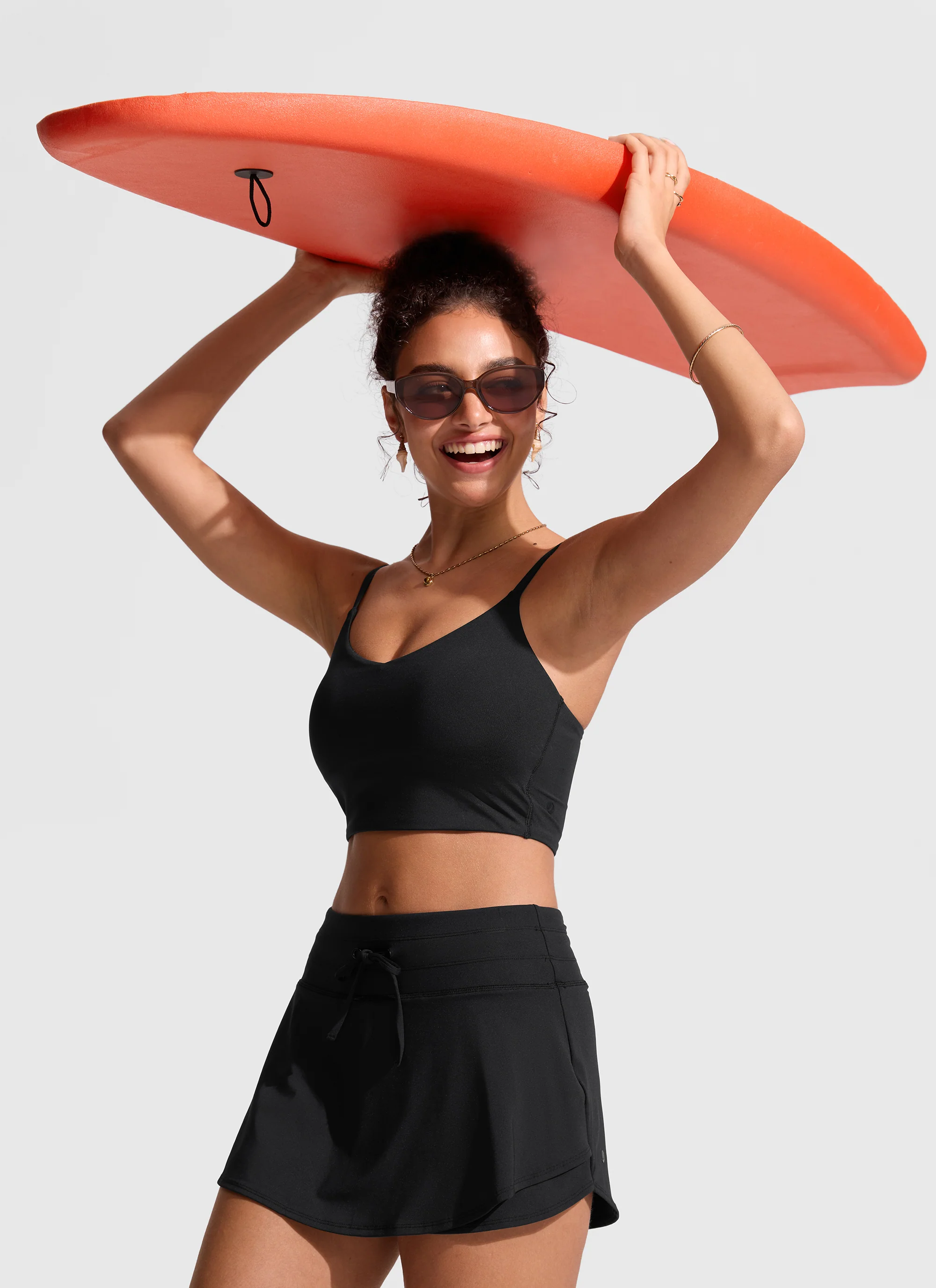 High Rise Zip Pocket  Ruffle Swim Board Shorts - Image 10