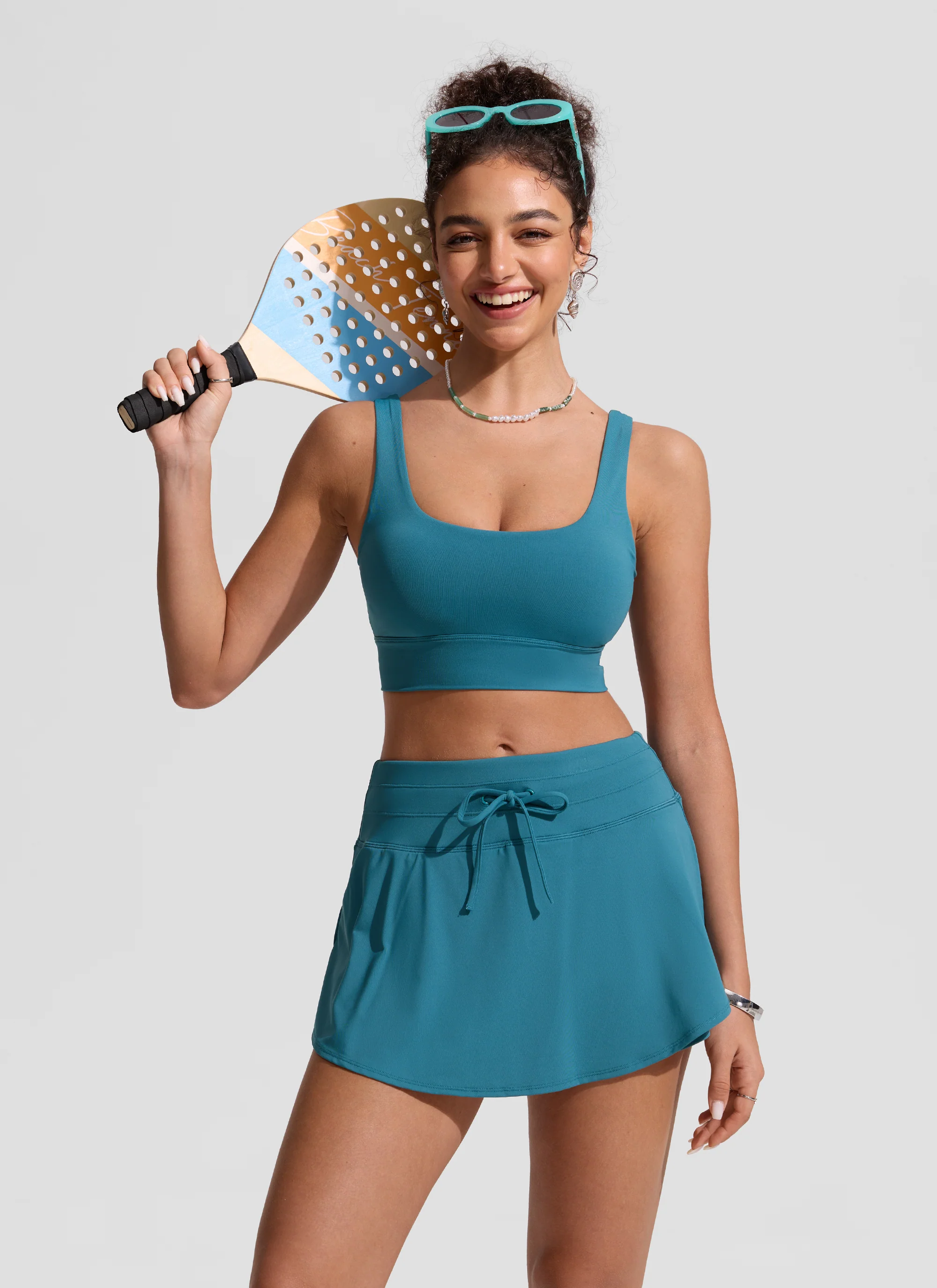 High Rise Zip Pocket  Ruffle Swim Board Shorts - Image 16