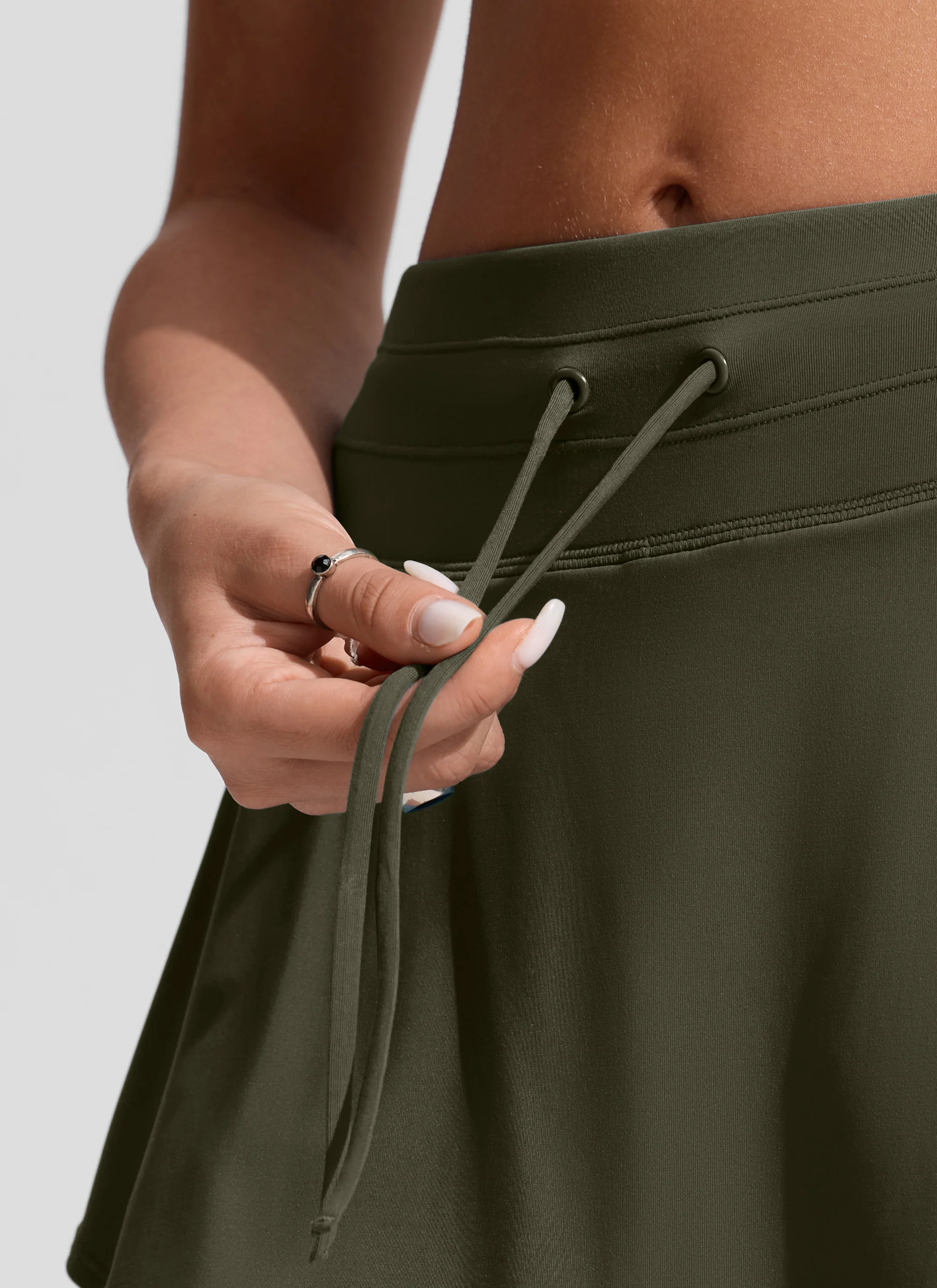 High Rise Zip Pocket  Ruffle Swim Board Shorts - Image 23