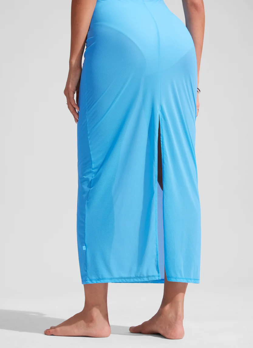 Mesh Midi Sleeveless Swimsuit Coverup with Back Slit - Image 18