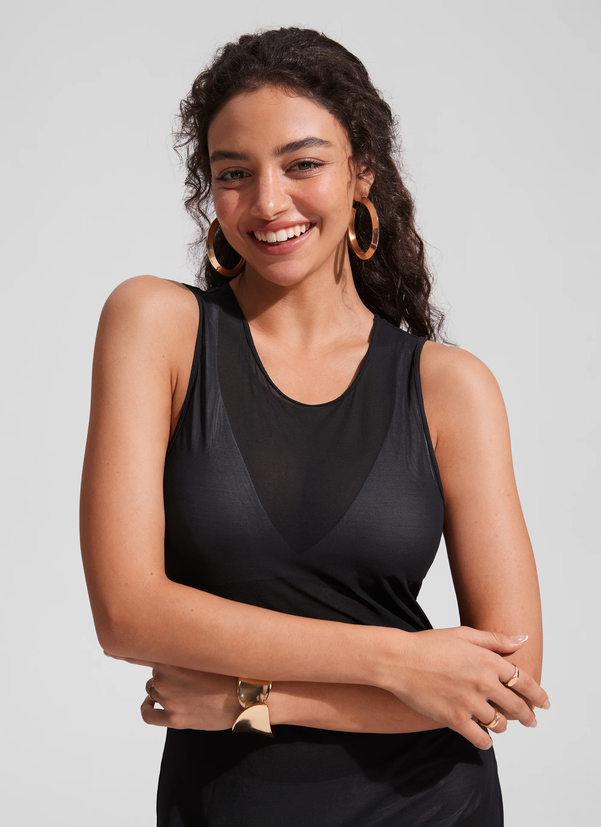 Mesh Midi Sleeveless Swimsuit Coverup with Back Slit - Image 9