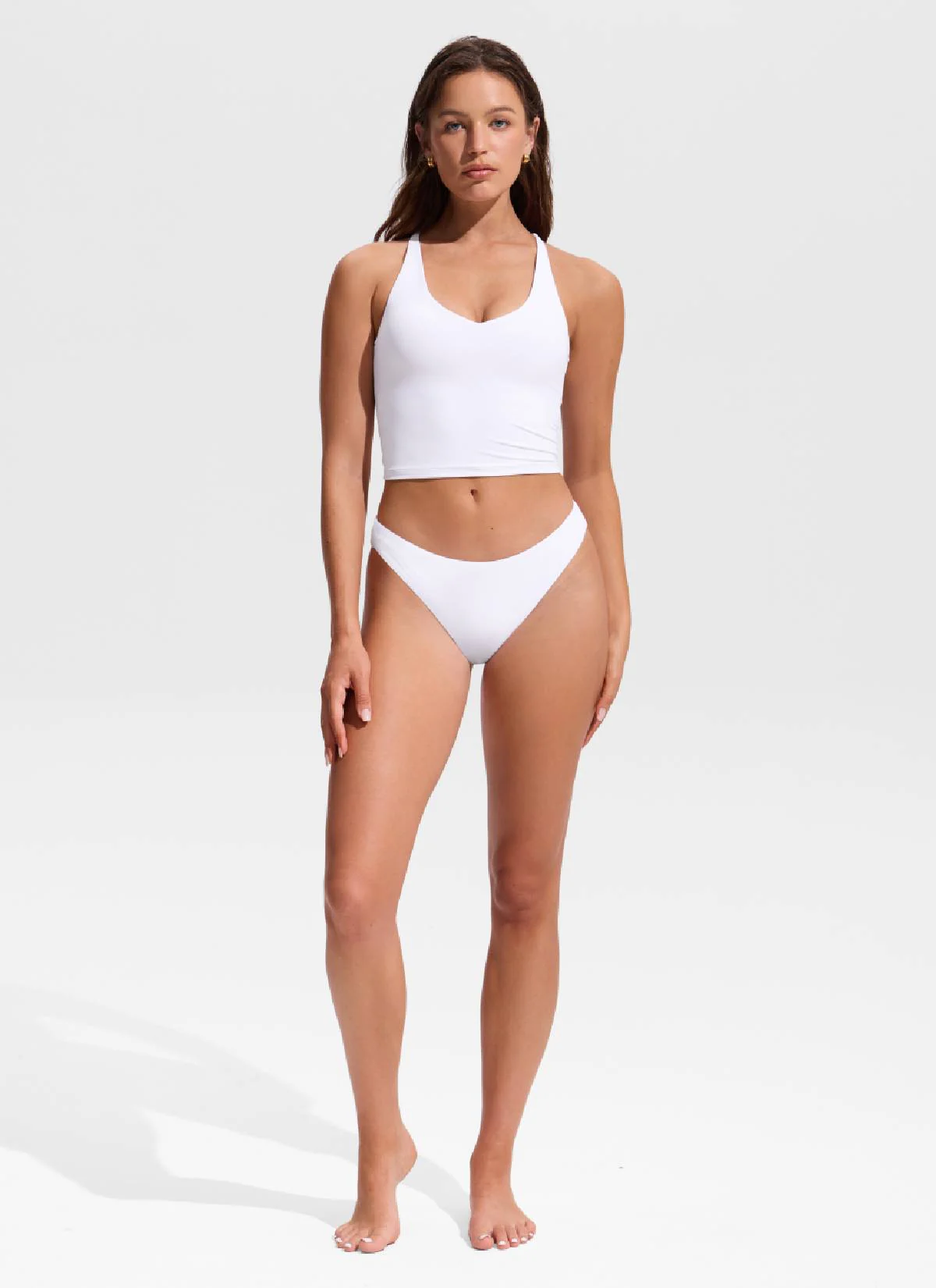 V Neck Criss Cross Back Crop Tankini - Image 28