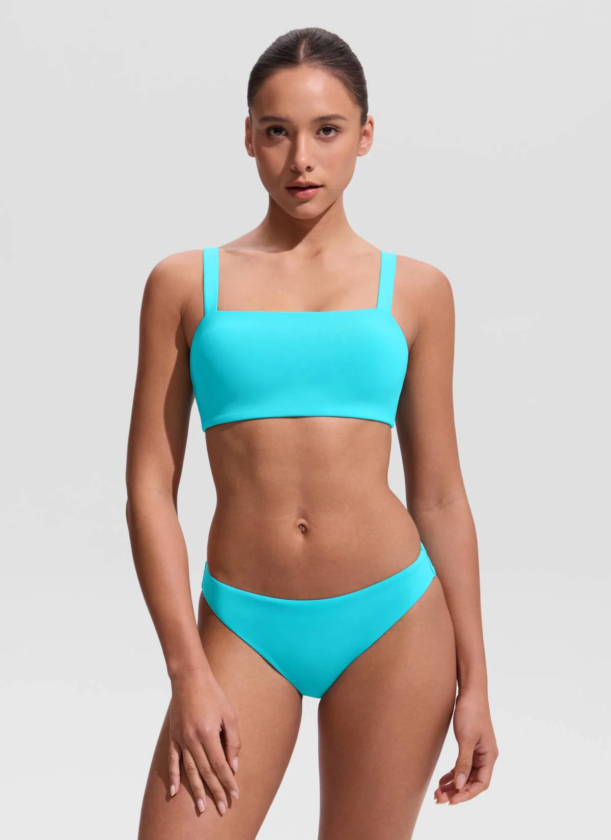 Square Neck Wide Flat Straps Bikini Top - Image 10