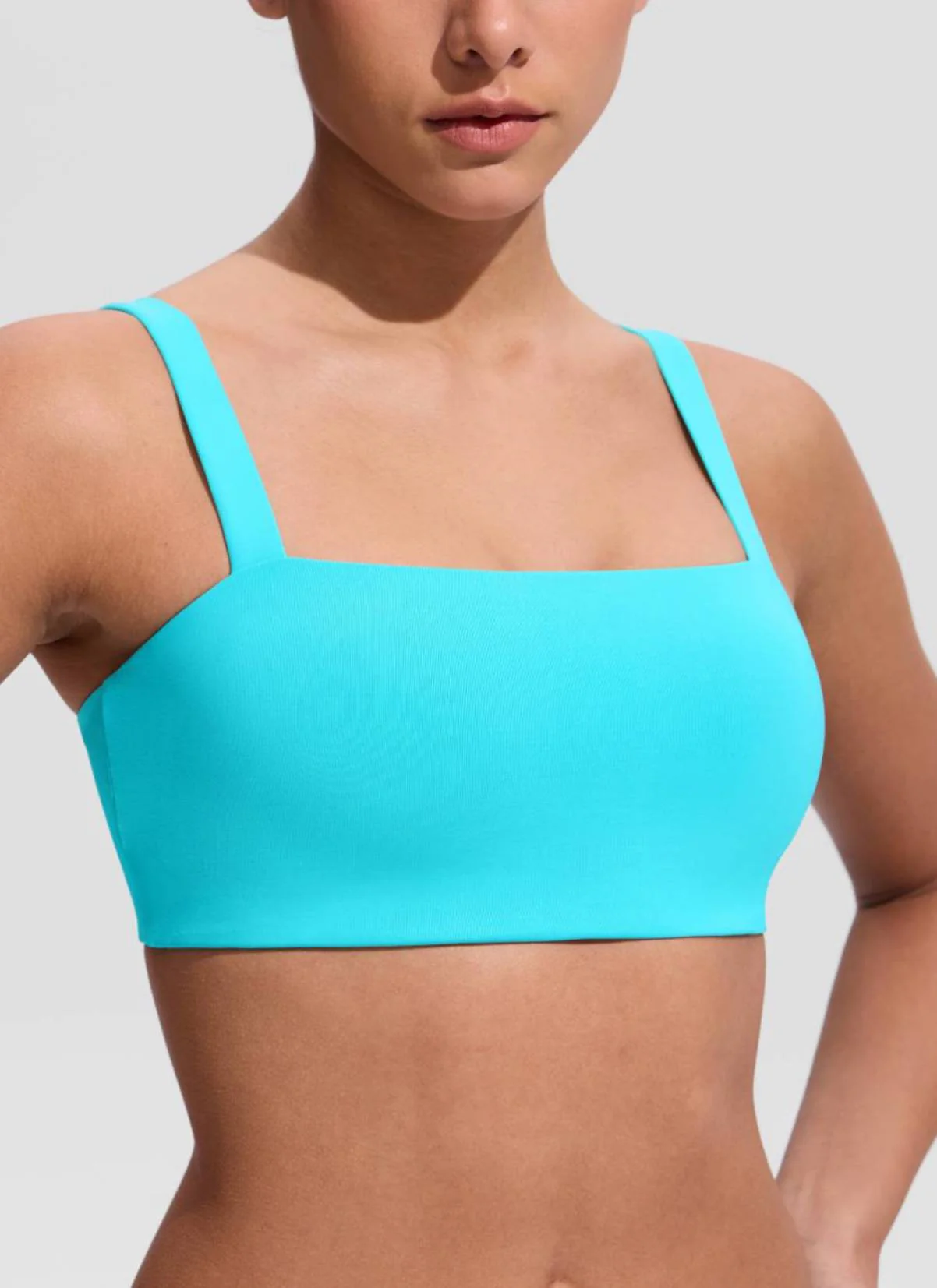 Square Neck Wide Flat Straps Bikini Top - Image 13