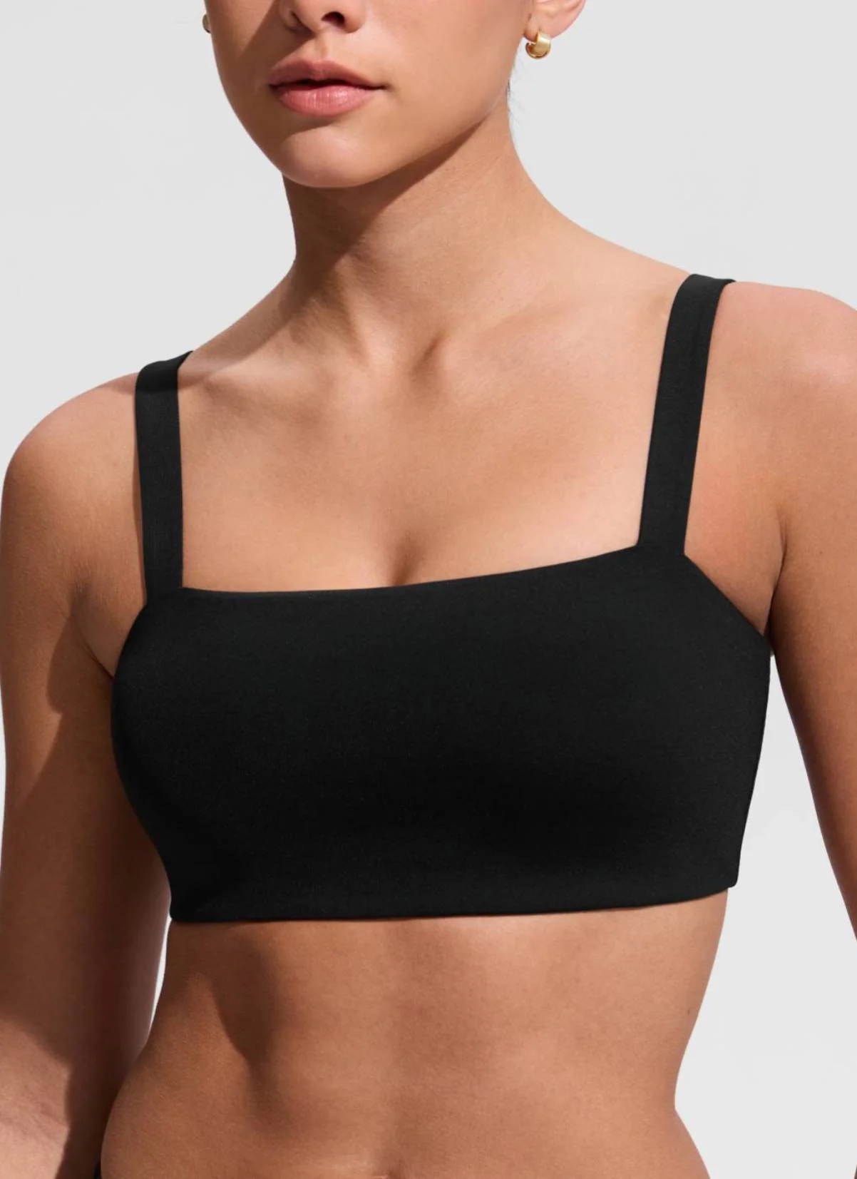 Square Neck Wide Flat Straps Bikini Top - Image 22