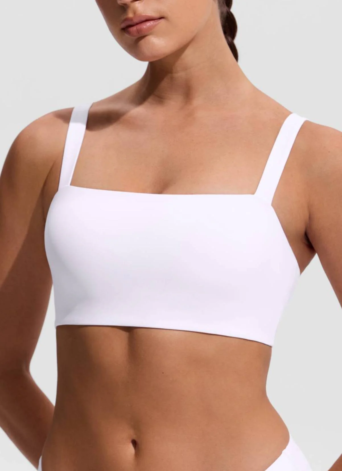 Square Neck Wide Flat Straps Bikini Top - Image 27