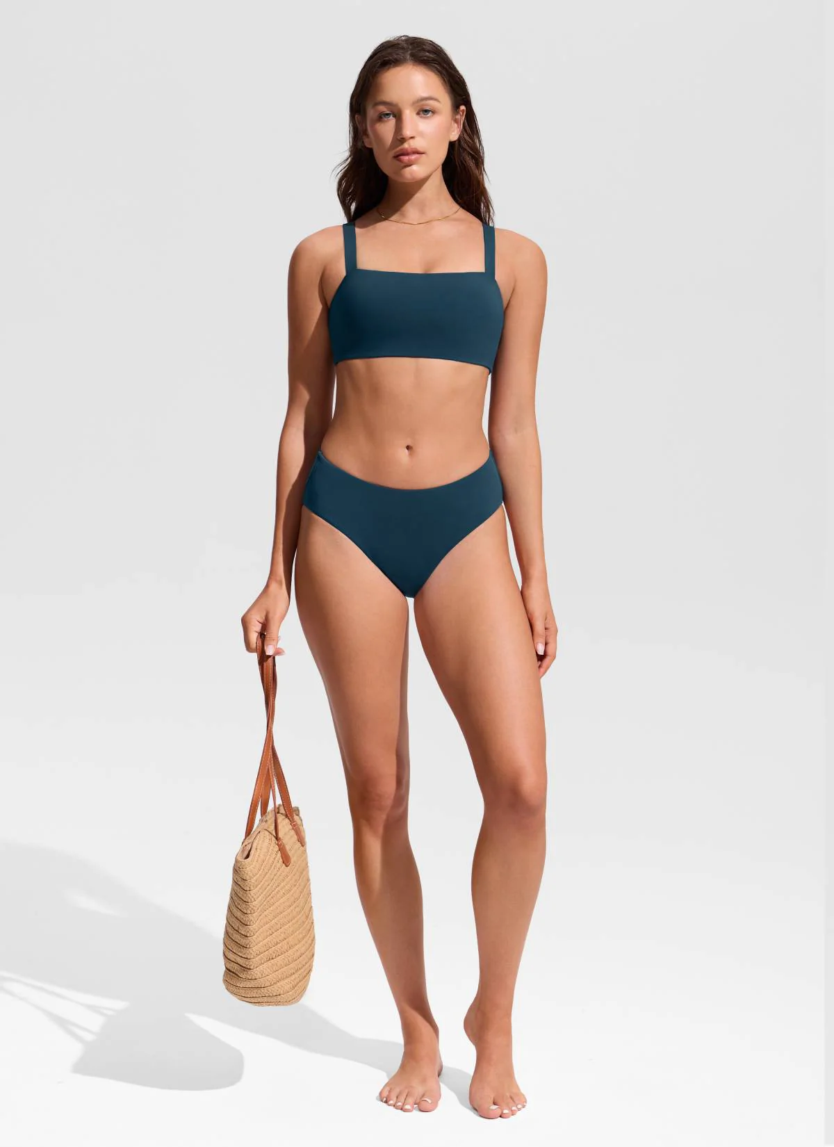 Square Neck Wide Flat Straps Bikini Top - Image 3