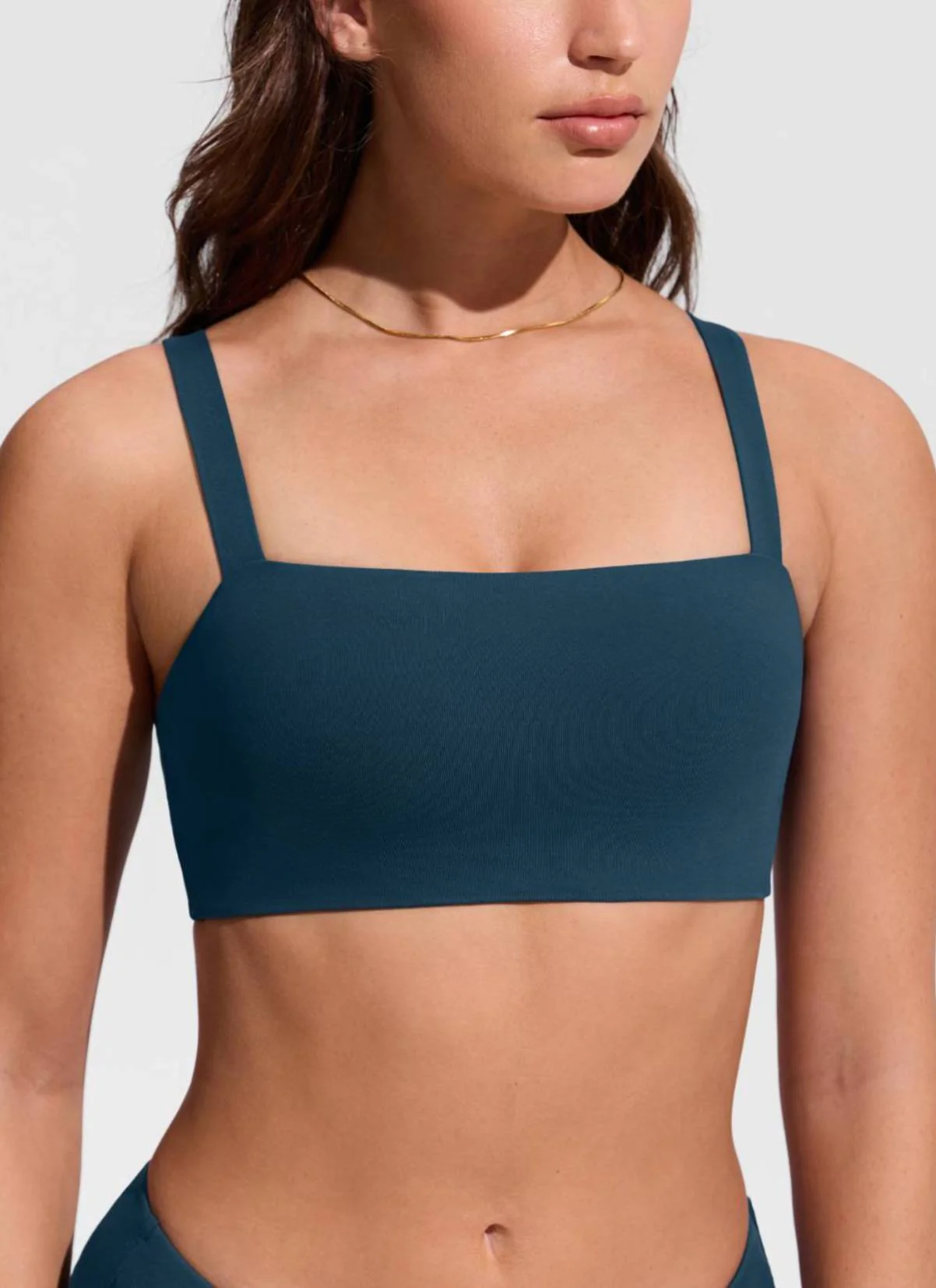 Square Neck Wide Flat Straps Bikini Top - Image 4