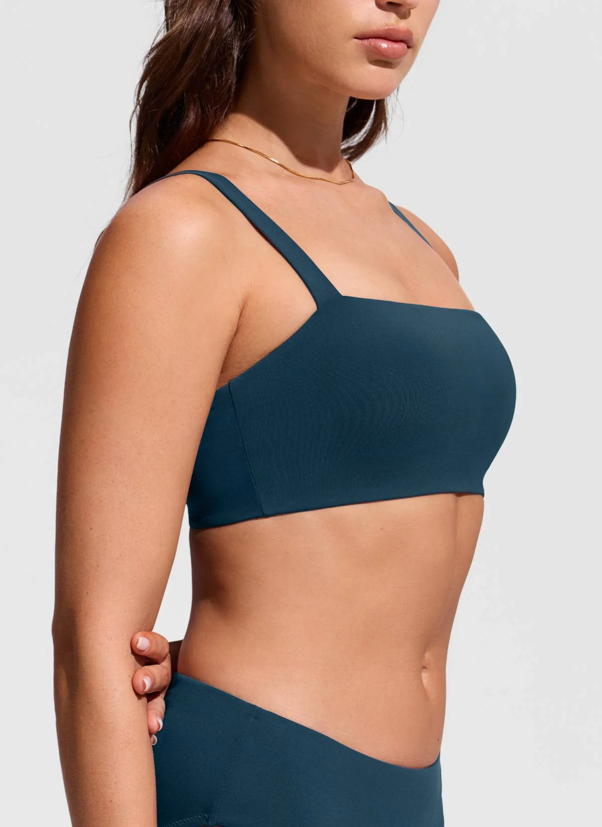 Square Neck Wide Flat Straps Bikini Top - Image 5