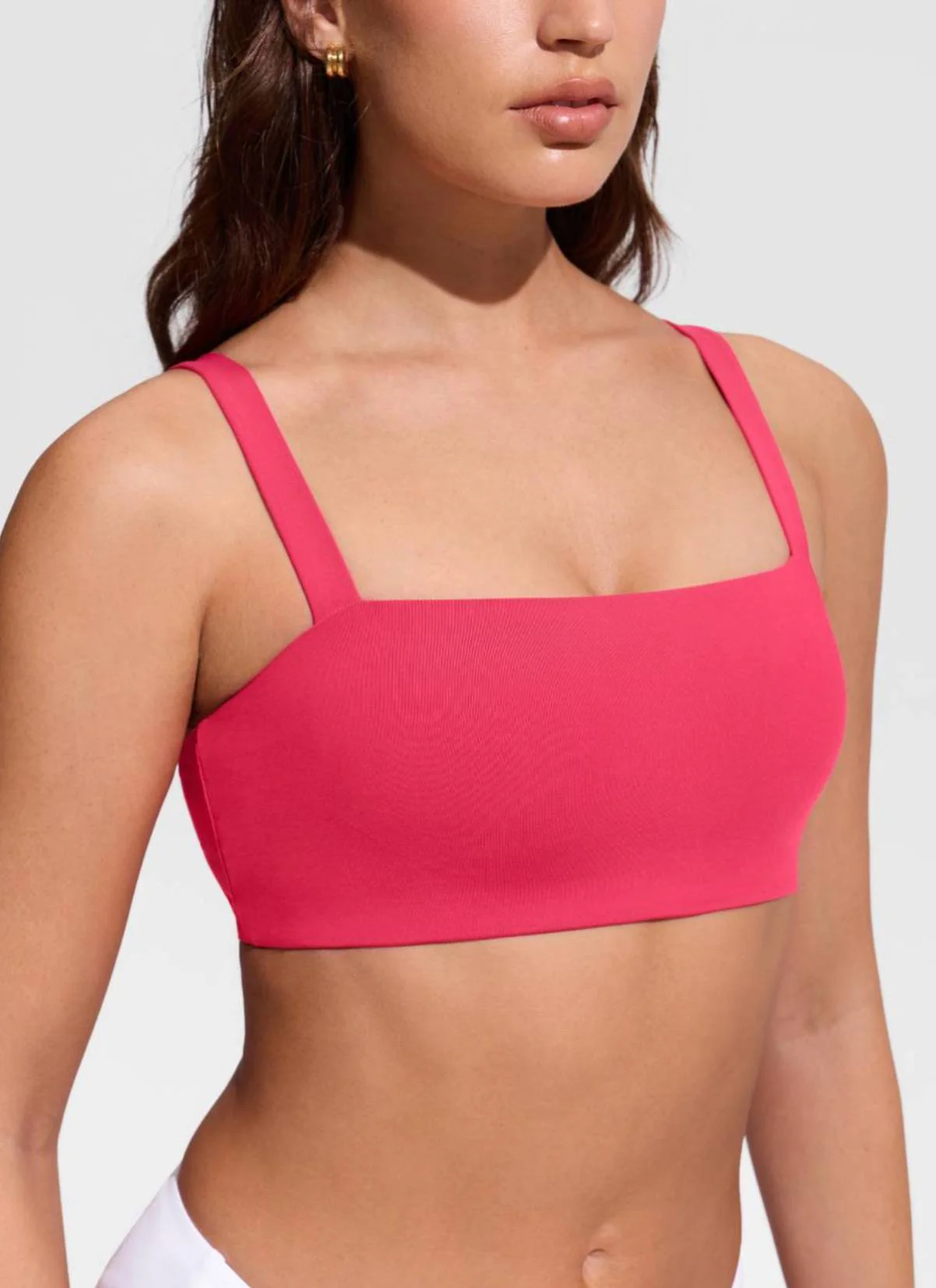 Square Neck Wide Flat Straps Bikini Top - Image 9