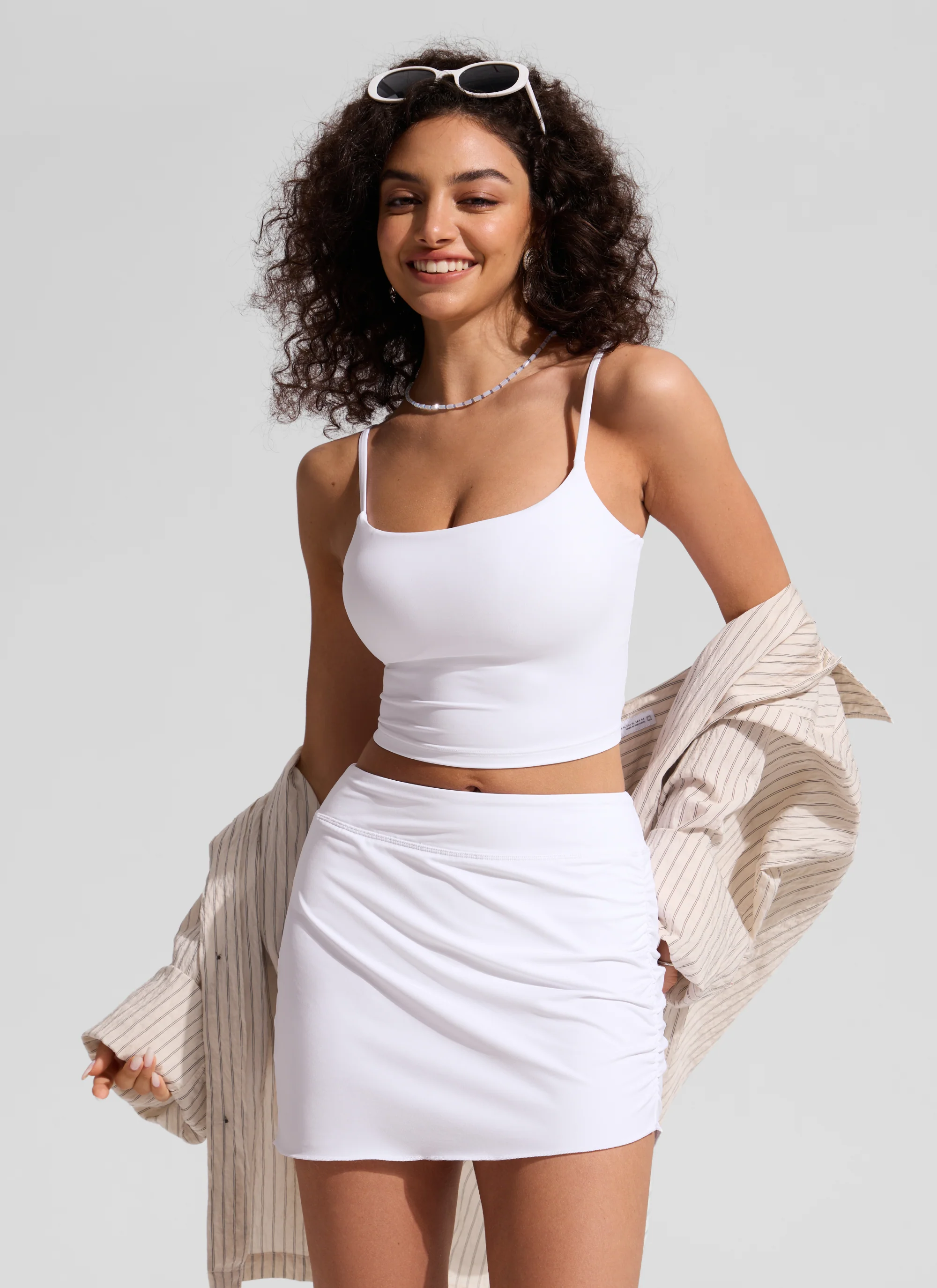 High Rise Asymmetric Side Ruched Swim Skirt - Image 23