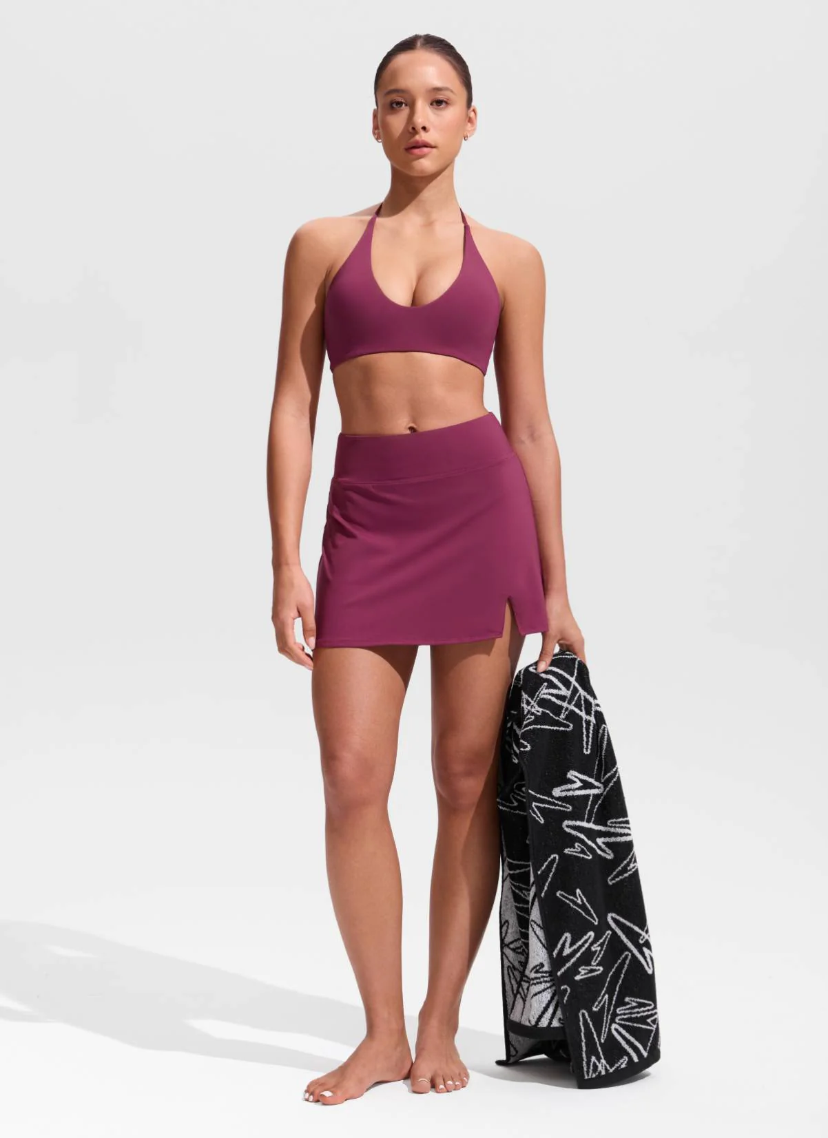 A Line Side Split Built in Brief Swim Skirt - Image 15