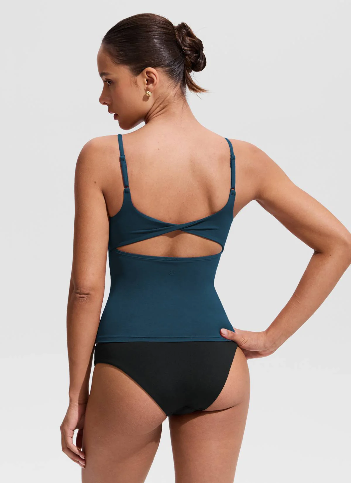 U Neck Twist Back Tankini Top - Image 10