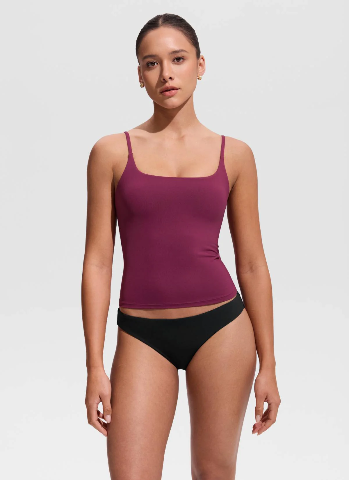 U Neck Twist Back Tankini Top - Image 15