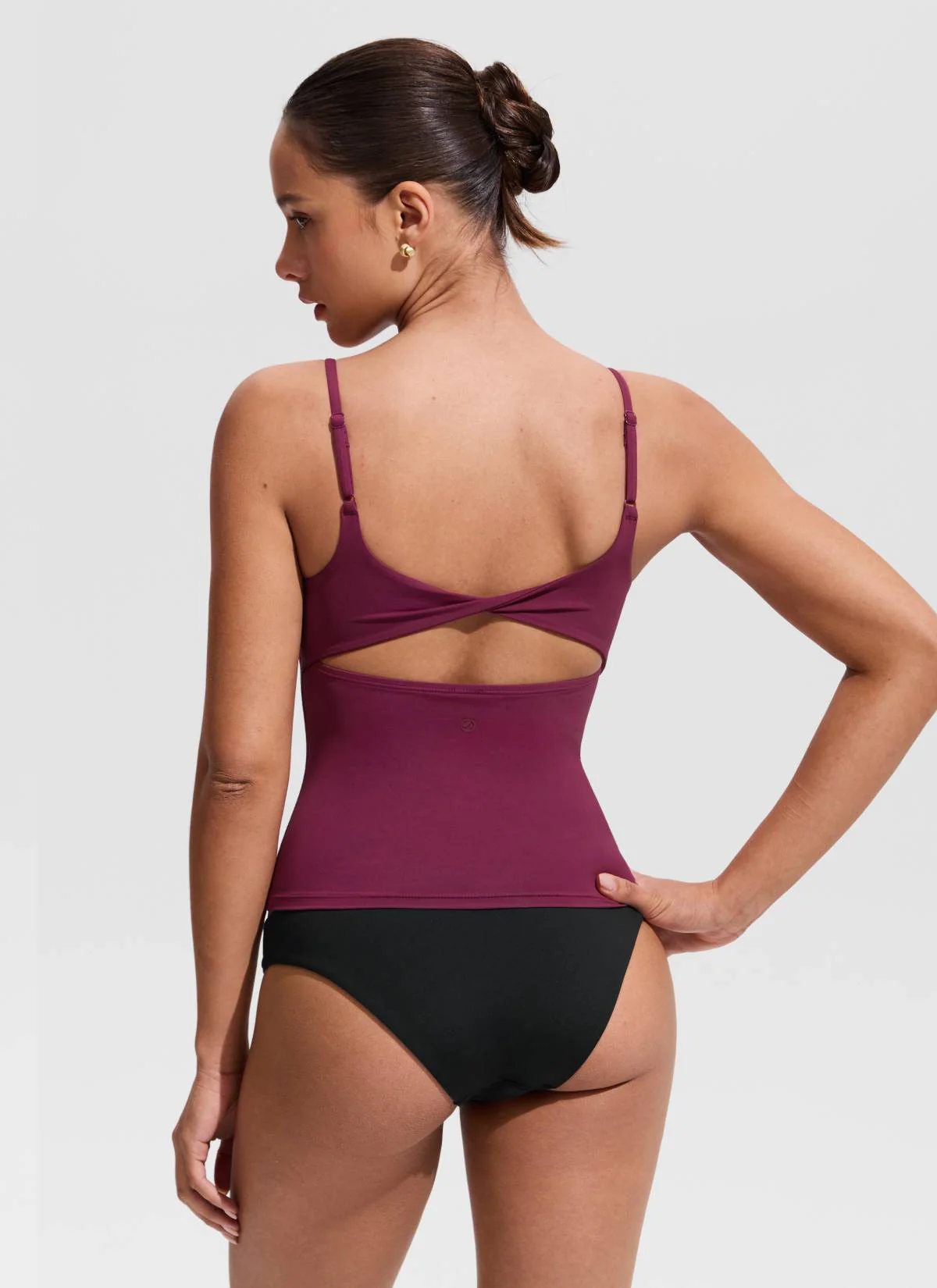 U Neck Twist Back Tankini Top - Image 16