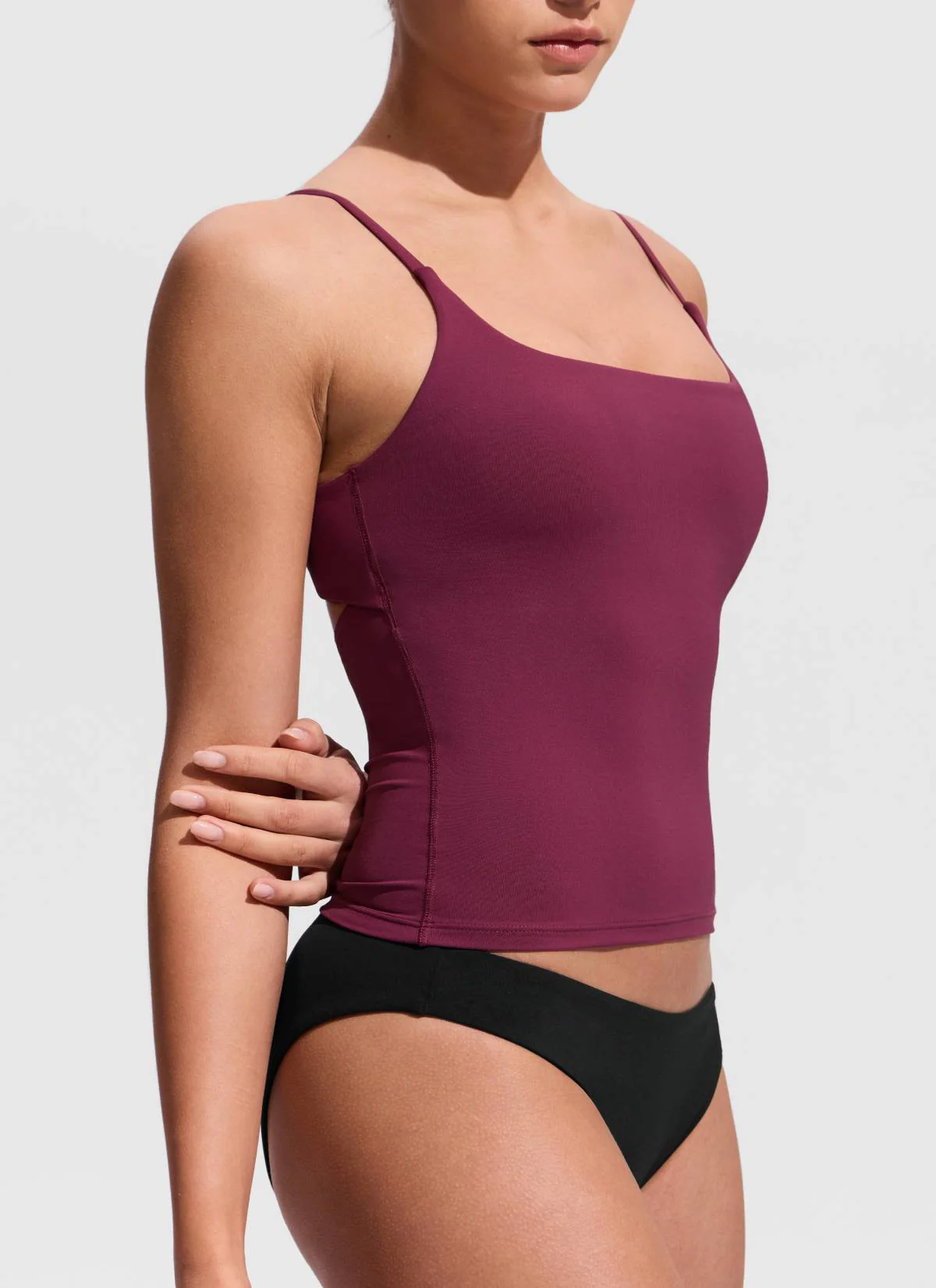 U Neck Twist Back Tankini Top - Image 19