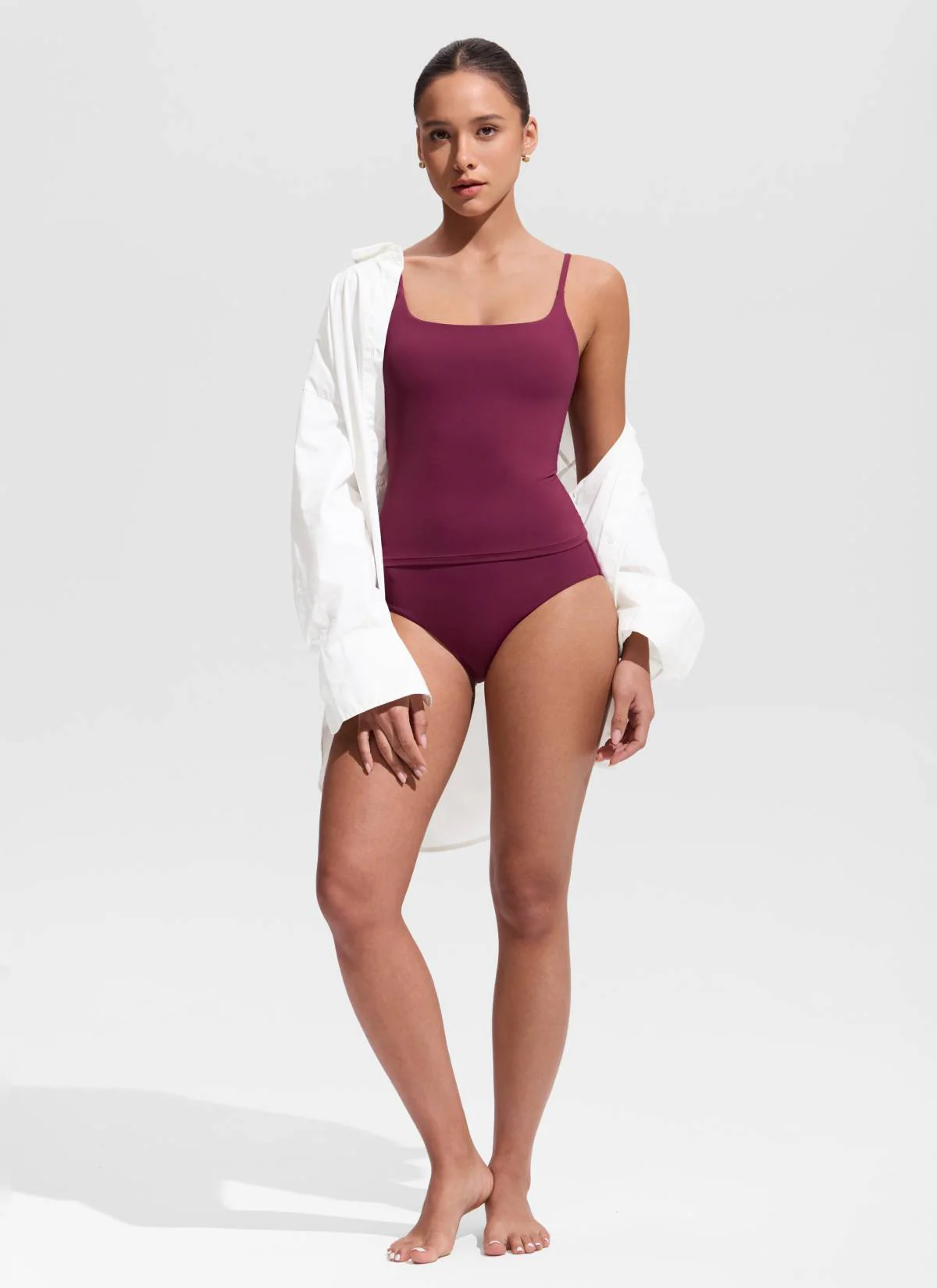 U Neck Twist Back Tankini Top - Image 20