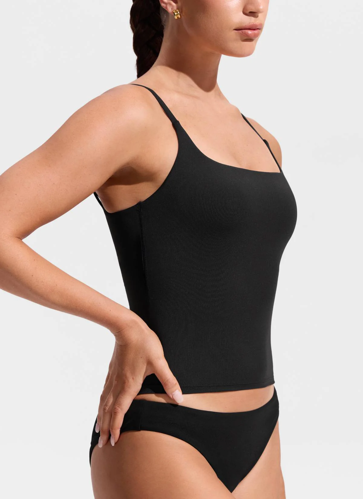 U Neck Twist Back Tankini Top - Image 25