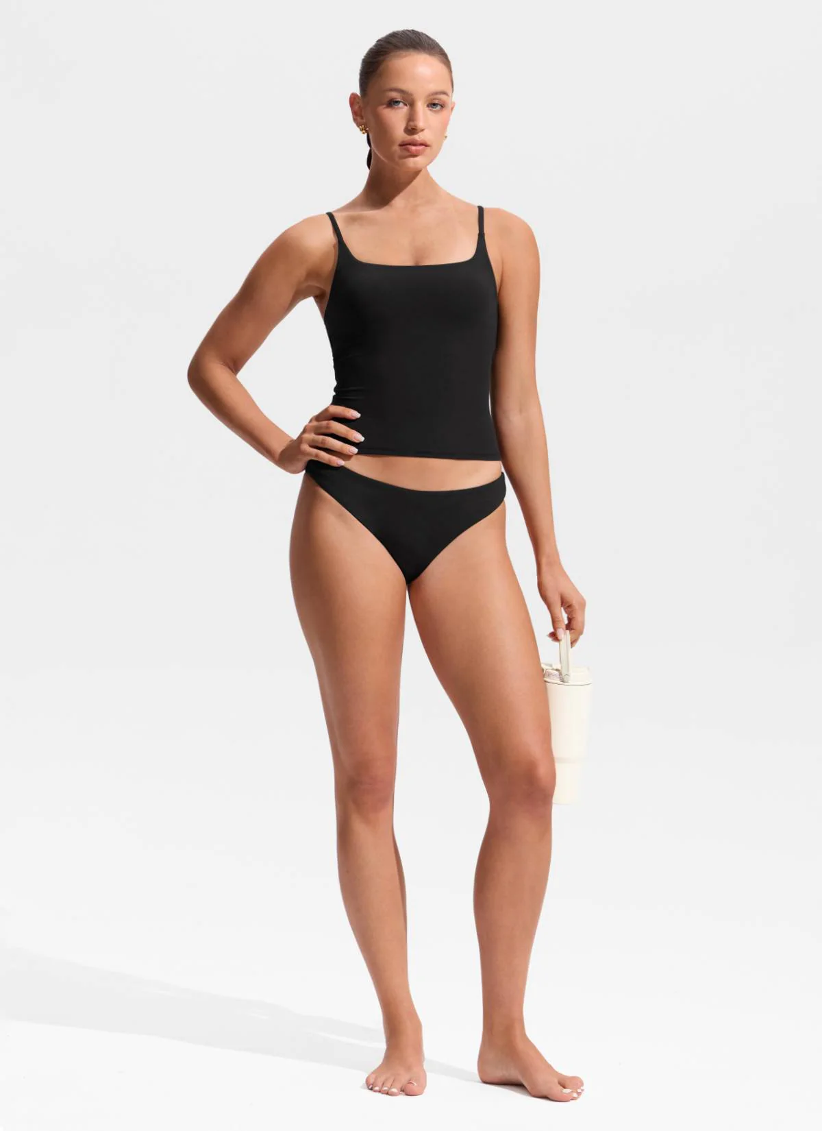 U Neck Twist Back Tankini Top - Image 26
