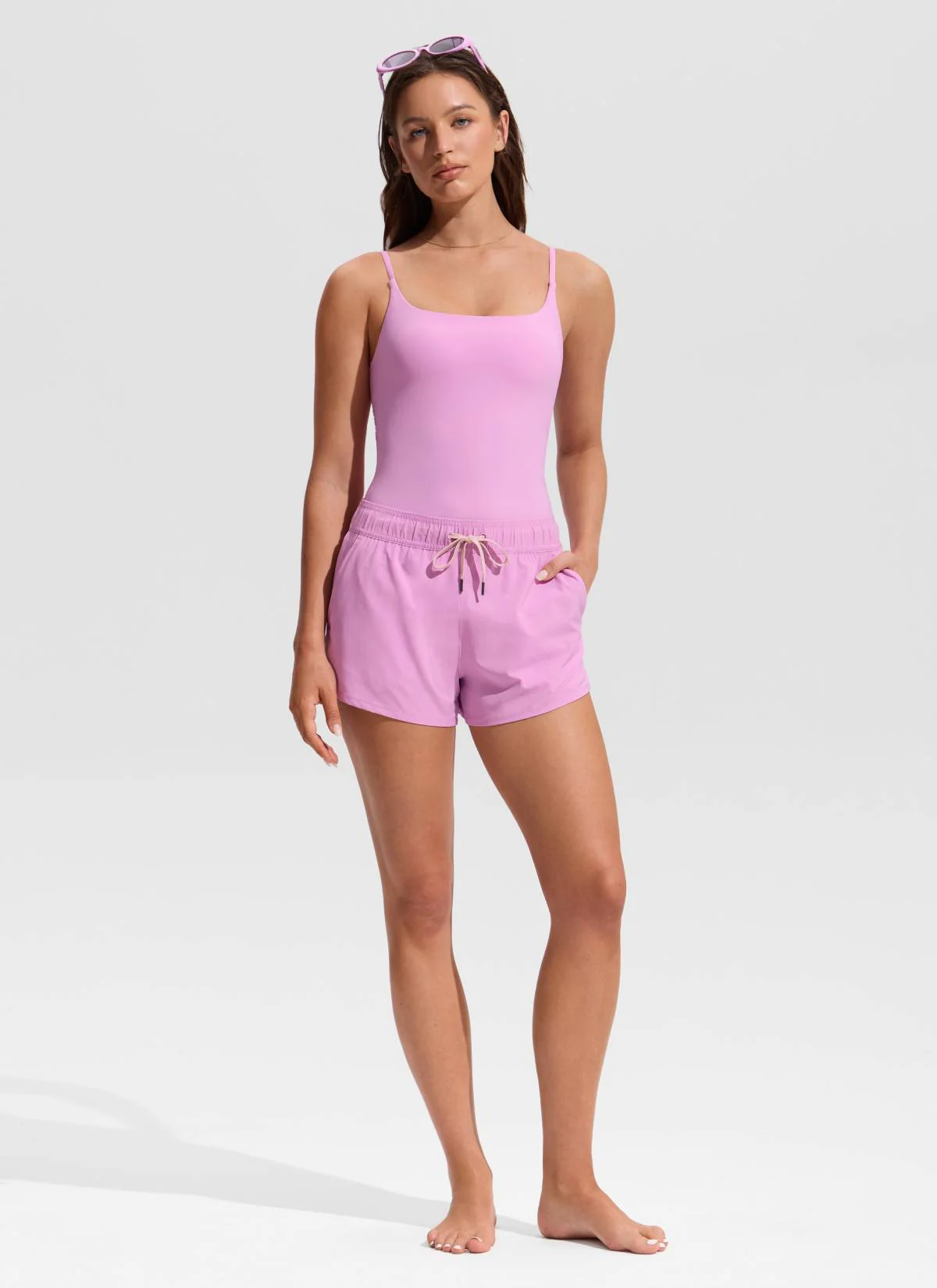 U Neck Twist Back Tankini Top - Image 3