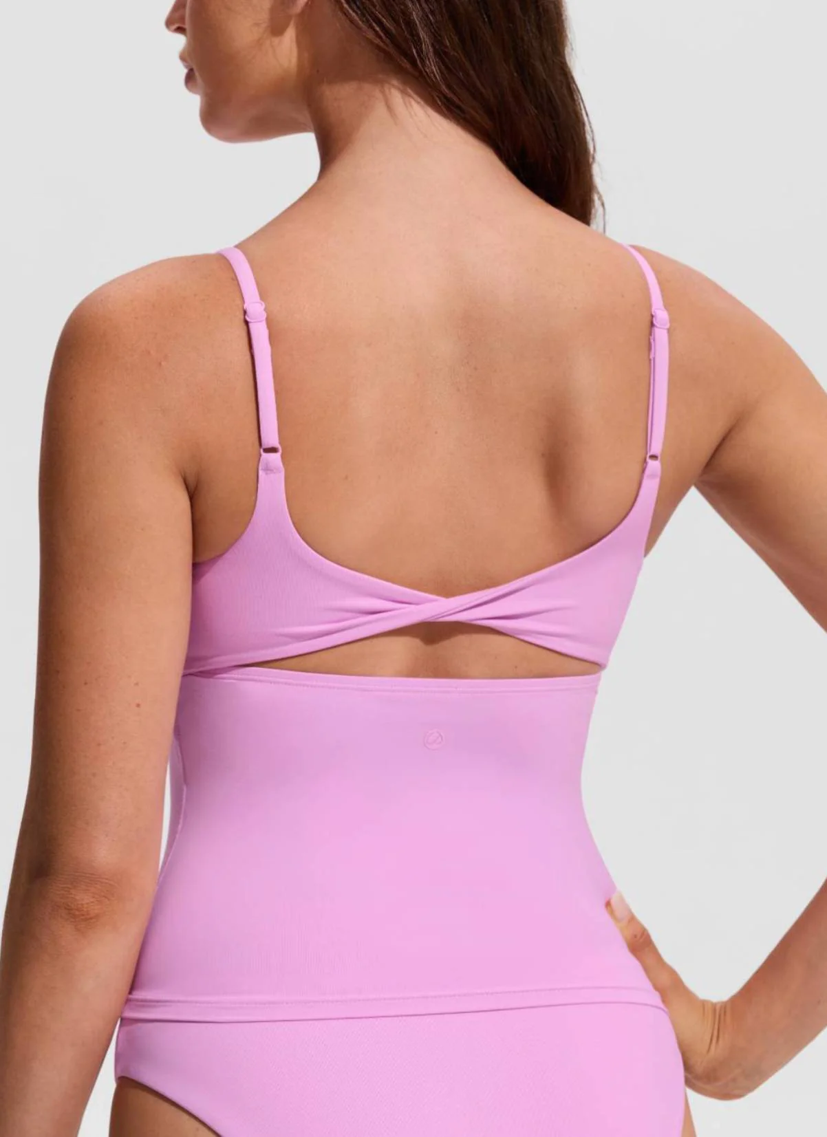 U Neck Twist Back Tankini Top - Image 4