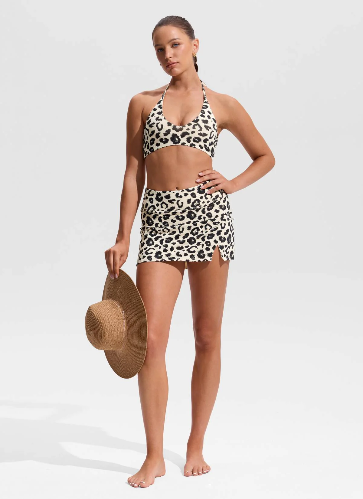 Halter Crewneck Self Tie Bikini Top - Image 3