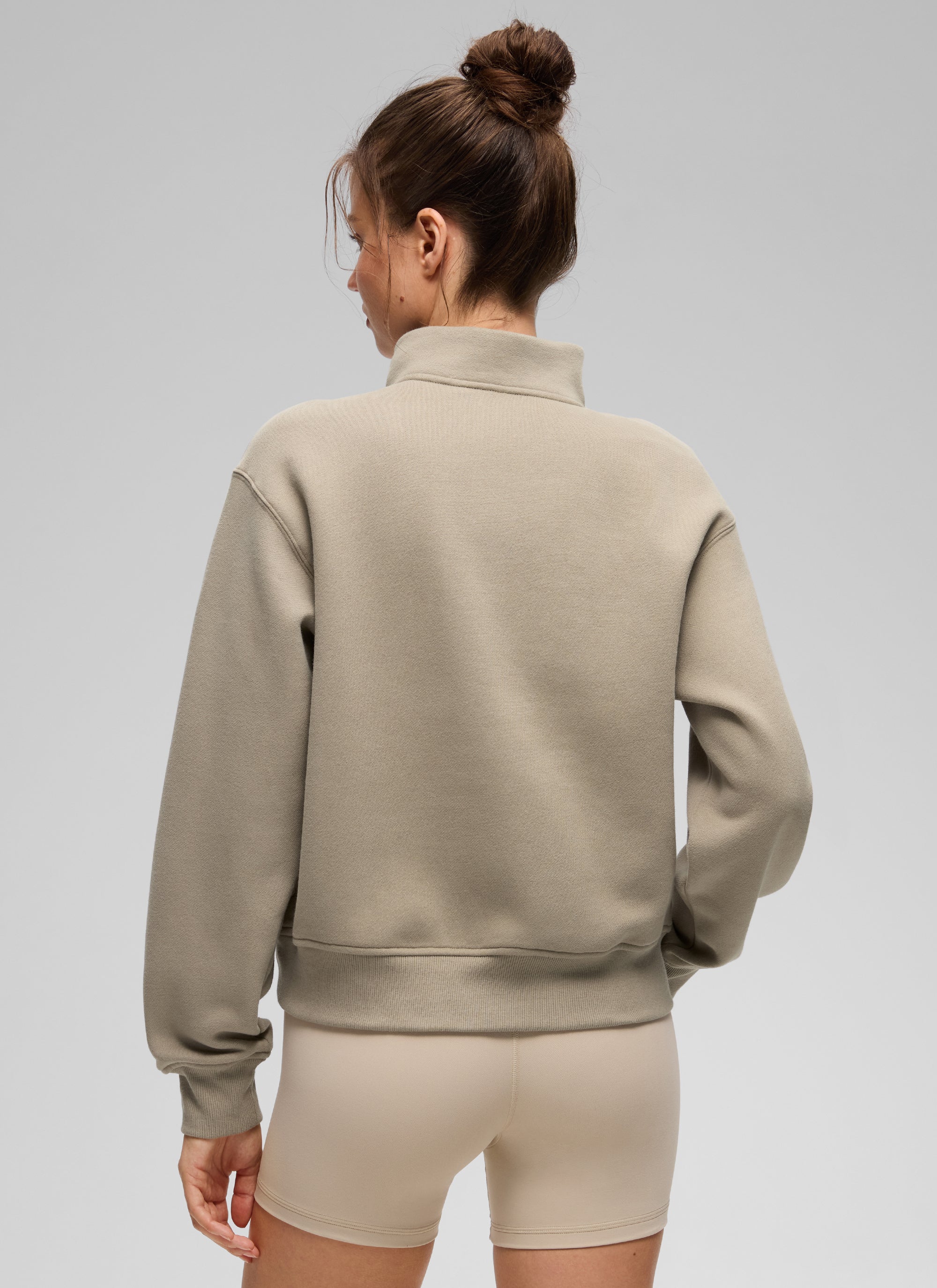 Fleece Lined Half Zip Funnel neck Sweatshirt - Image 2