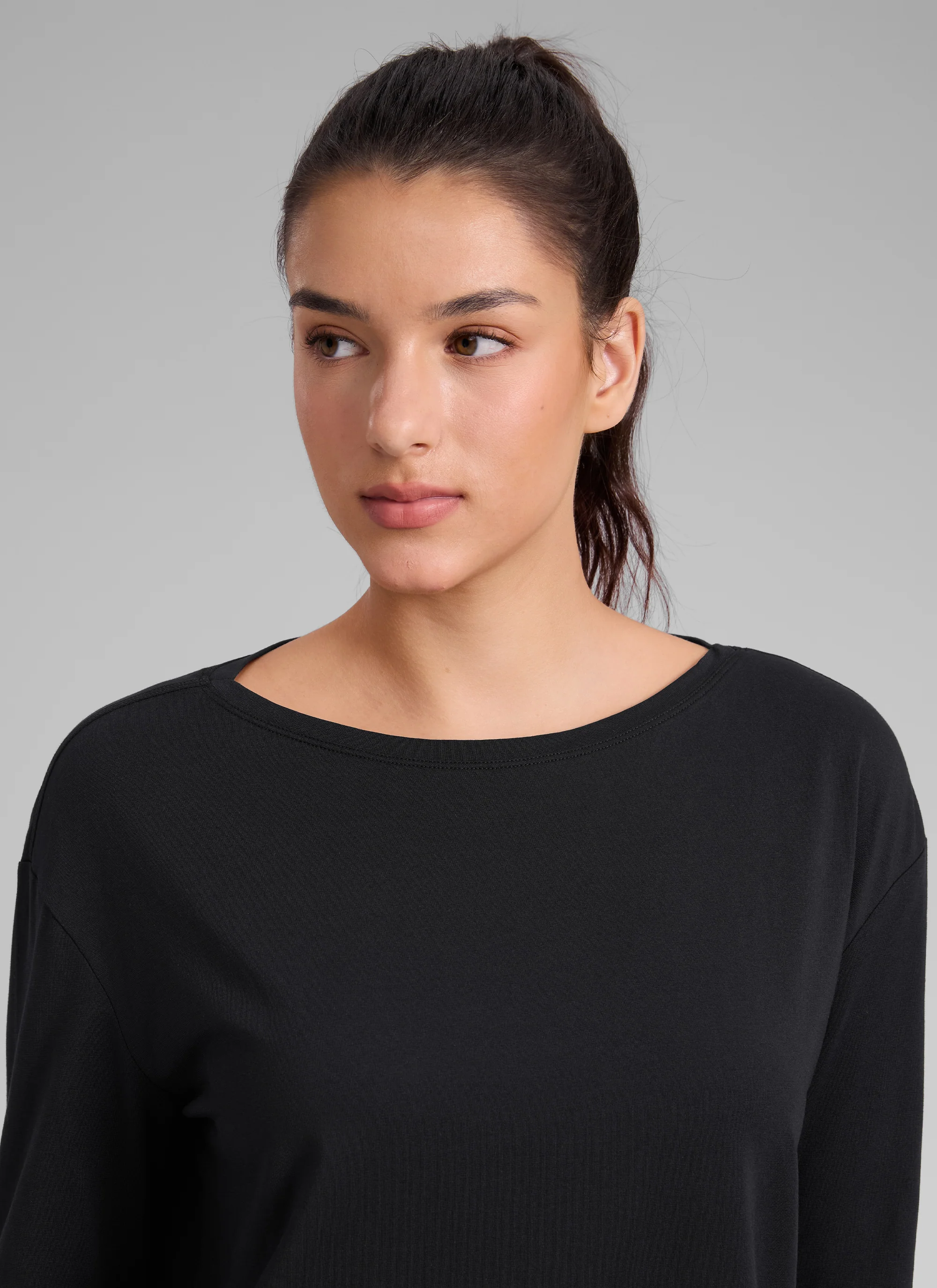 Cotton-Blend Boat Neck Long Sleeve - Image 13