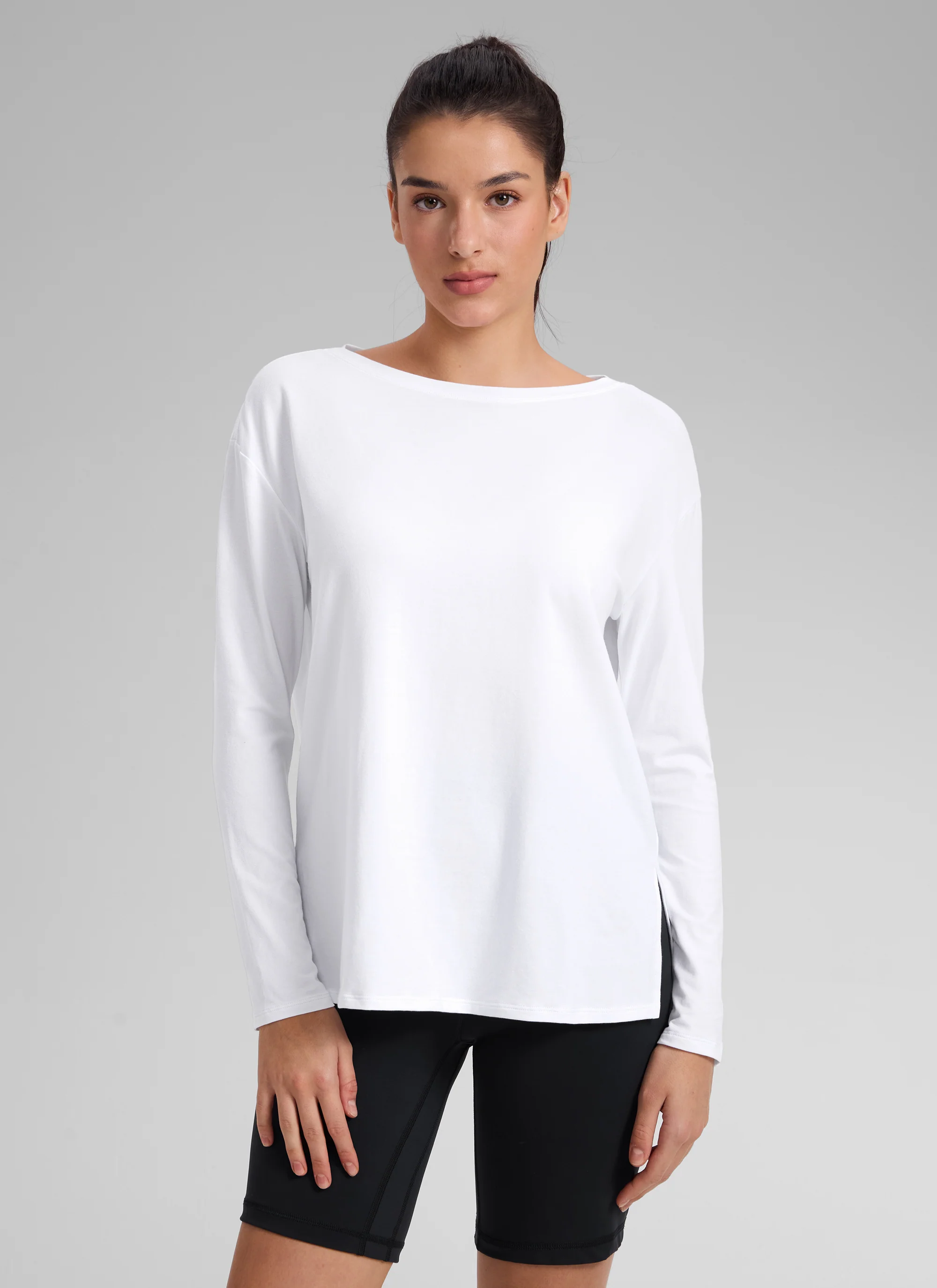 Cotton-Blend Boat Neck Long Sleeve - Image 15