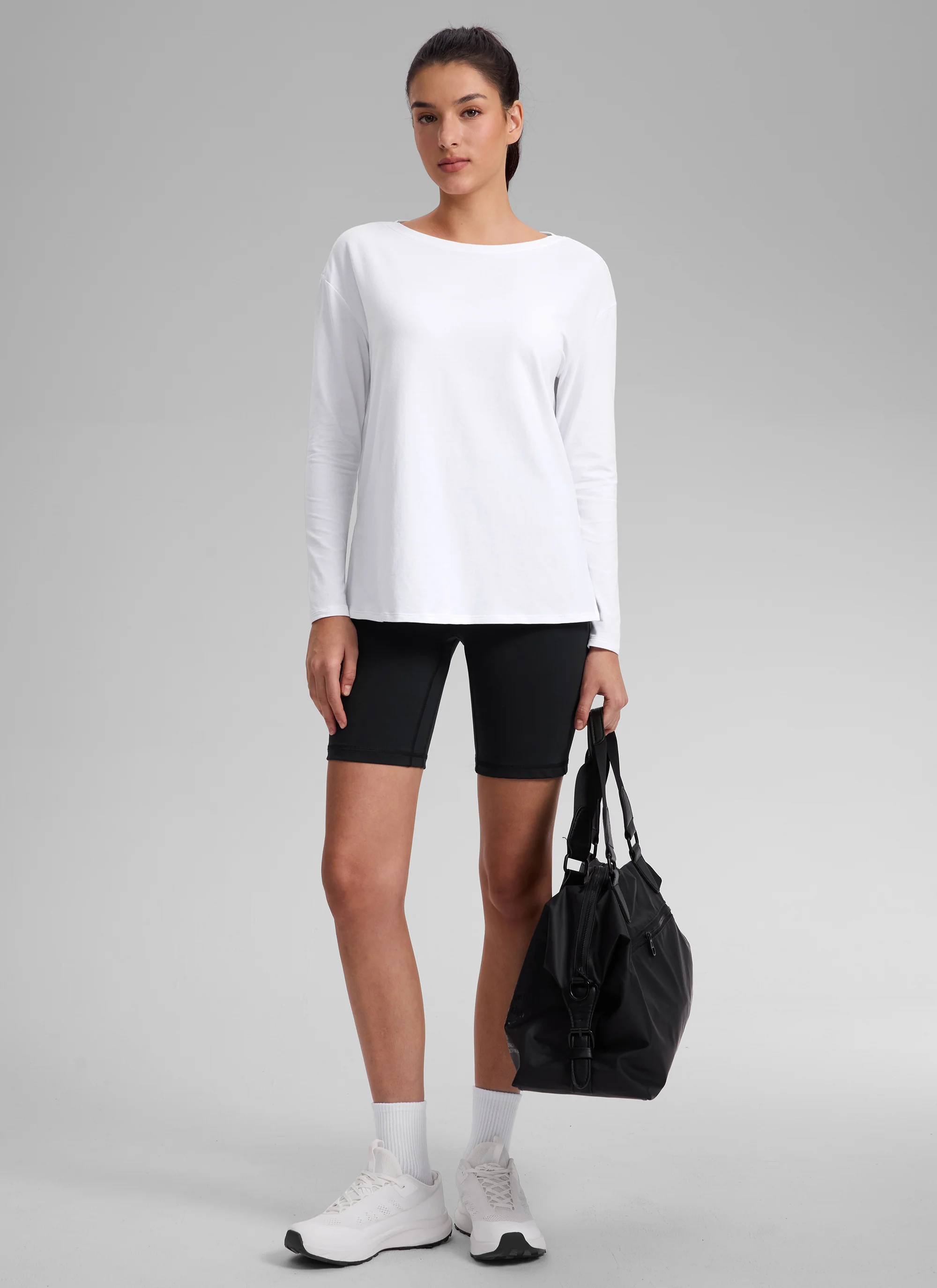 Cotton-Blend Boat Neck Long Sleeve - Image 17