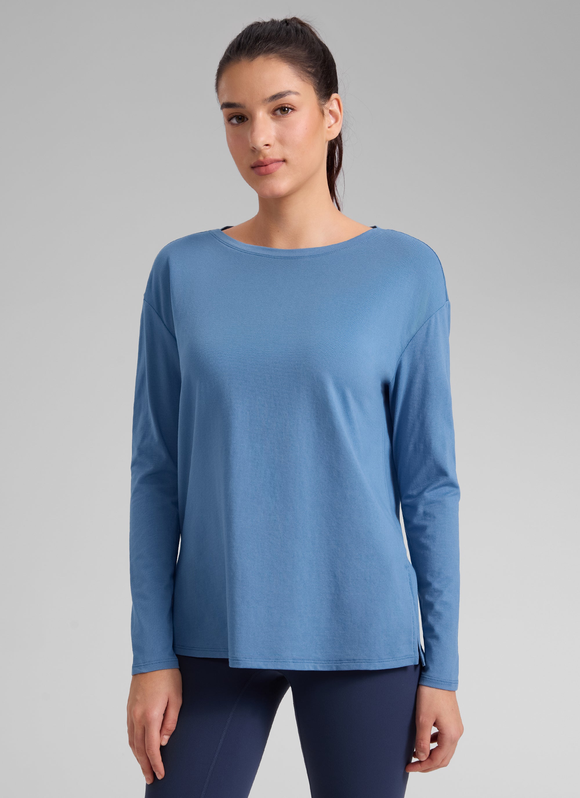 Cotton-Blend Boat Neck Long Sleeve - Image 24