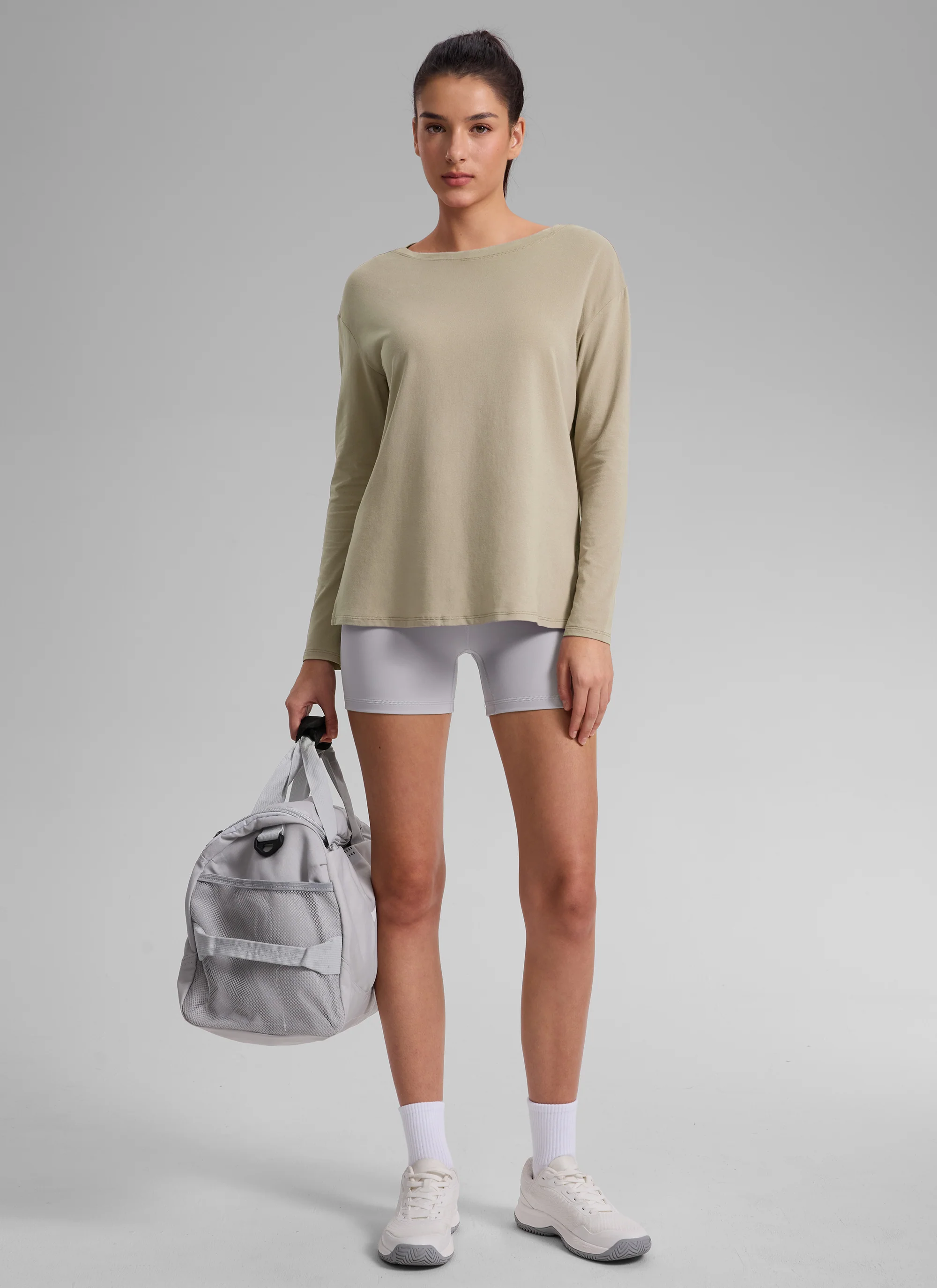 Cotton-Blend Boat Neck Long Sleeve - Image 31