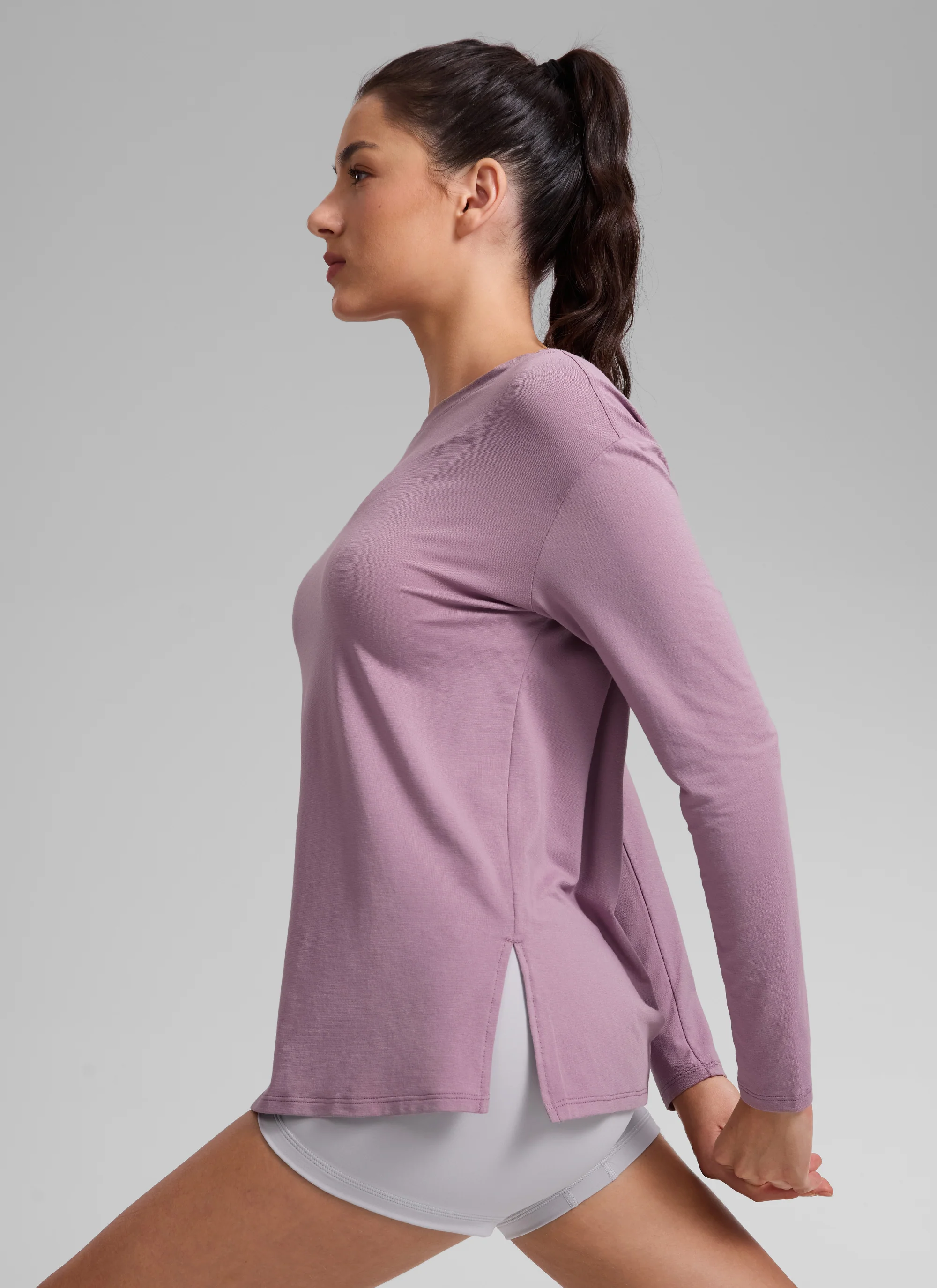 Cotton-Blend Boat Neck Long Sleeve - Image 4