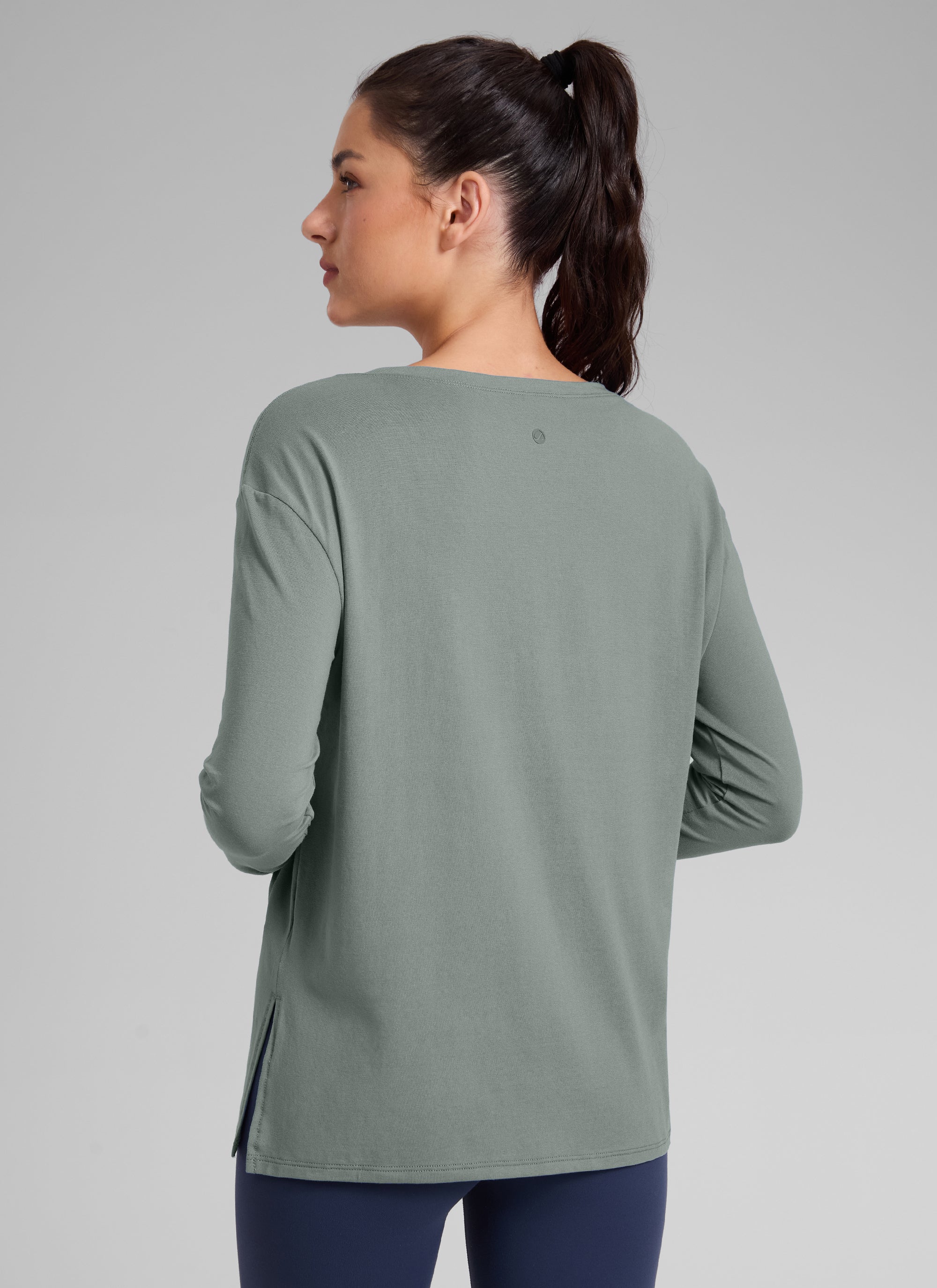 Cotton-Blend Boat Neck Long Sleeve - Image 6