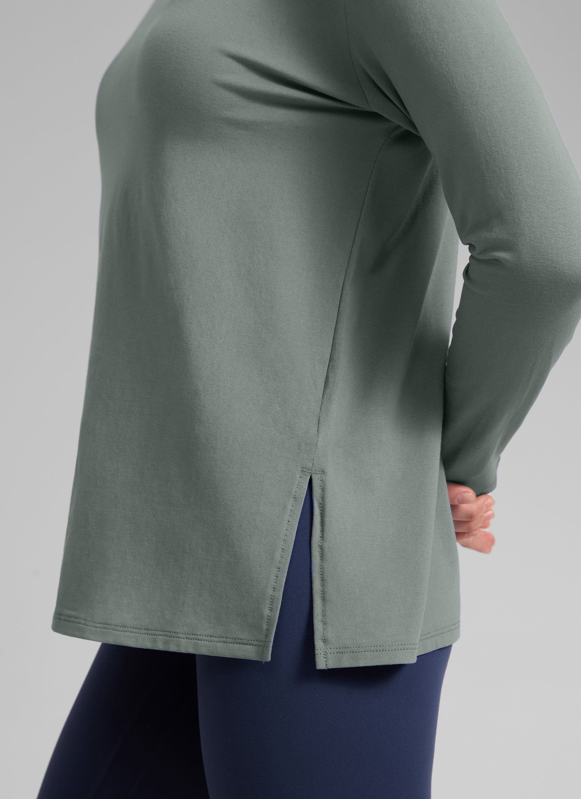 Cotton-Blend Boat Neck Long Sleeve - Image 9