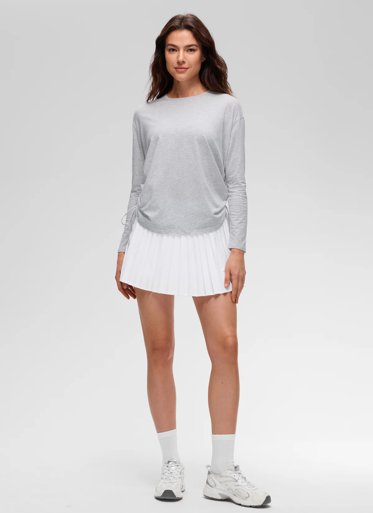 Pima Cotton Hip Length Ruched Long Sleeve - Image 11