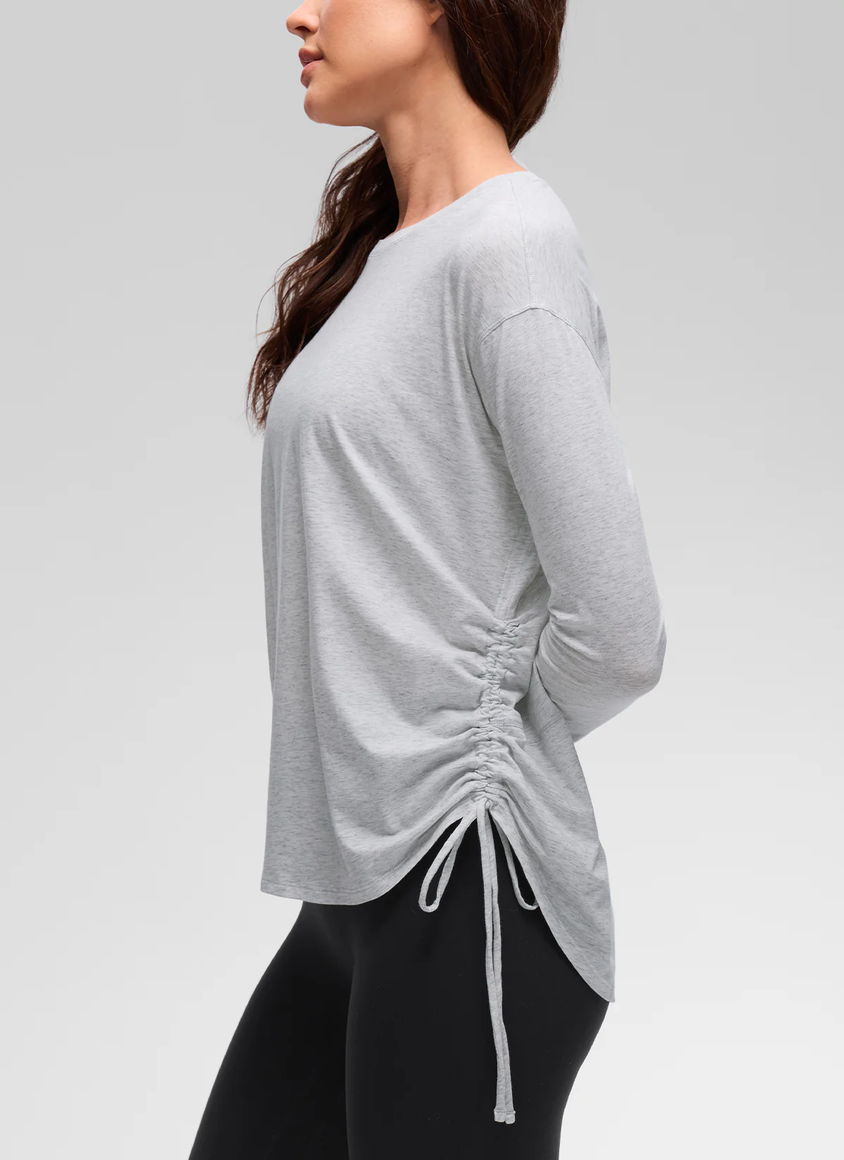 Pima Cotton Hip Length Ruched Long Sleeve - Image 12